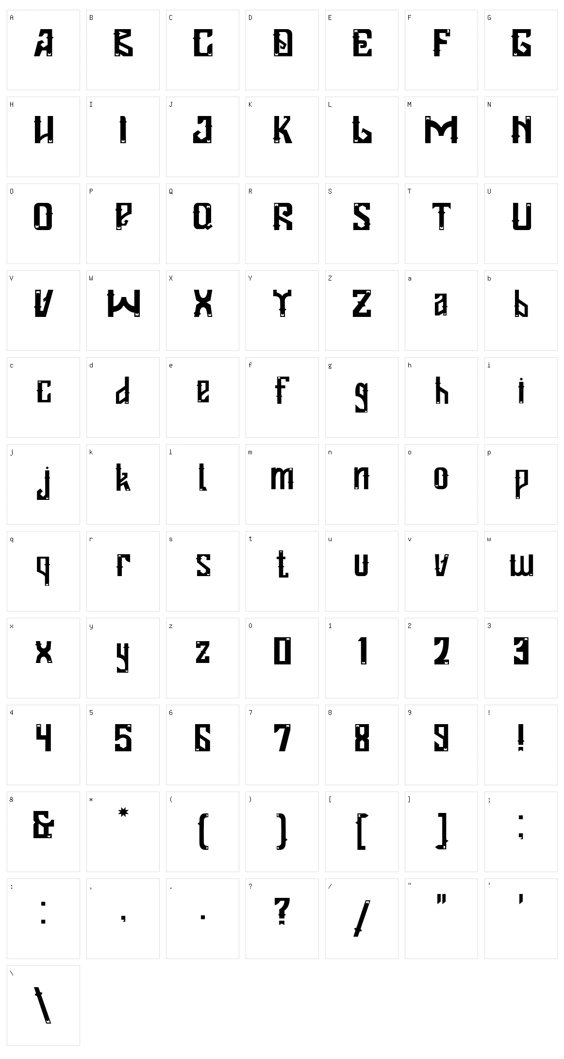 Siluang Character Set