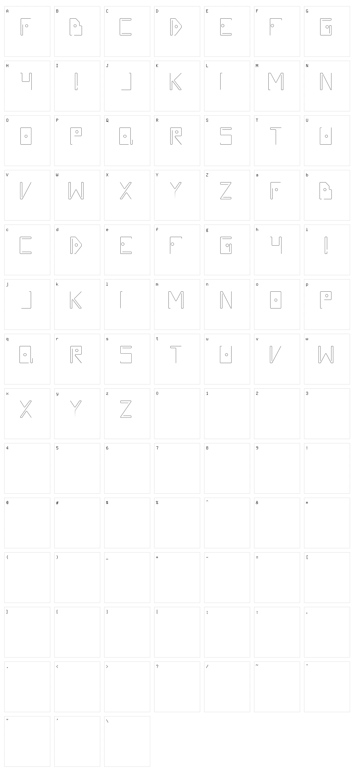 Silvent Character Set