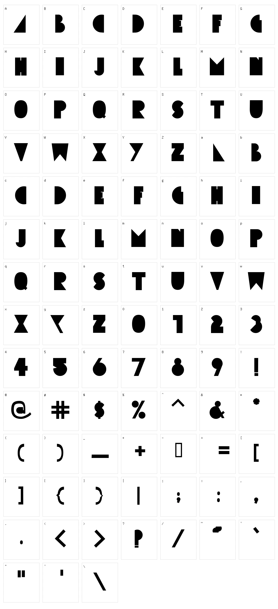 Simcha Character Set