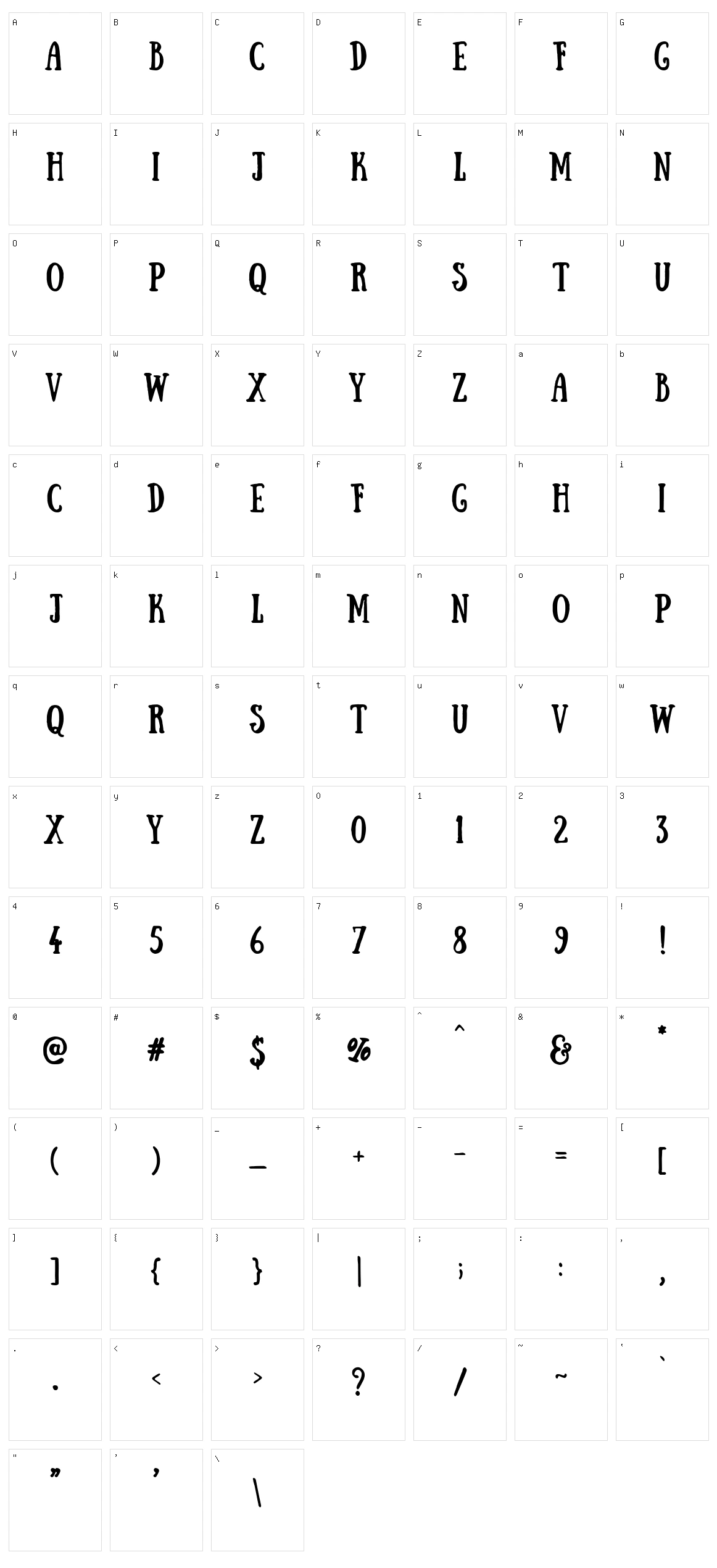 Simulacro Character Set