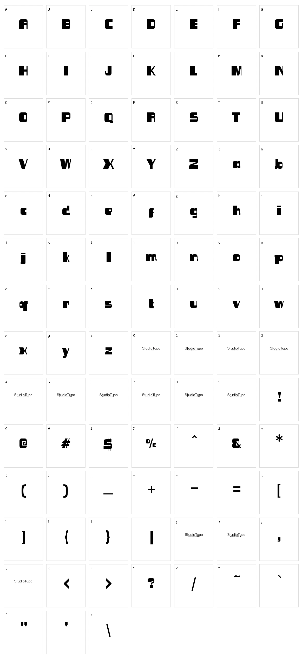 Sinema Character Set