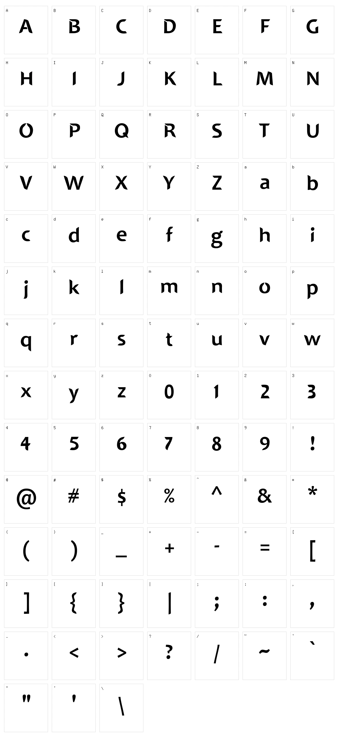 Singapoleng Character Set