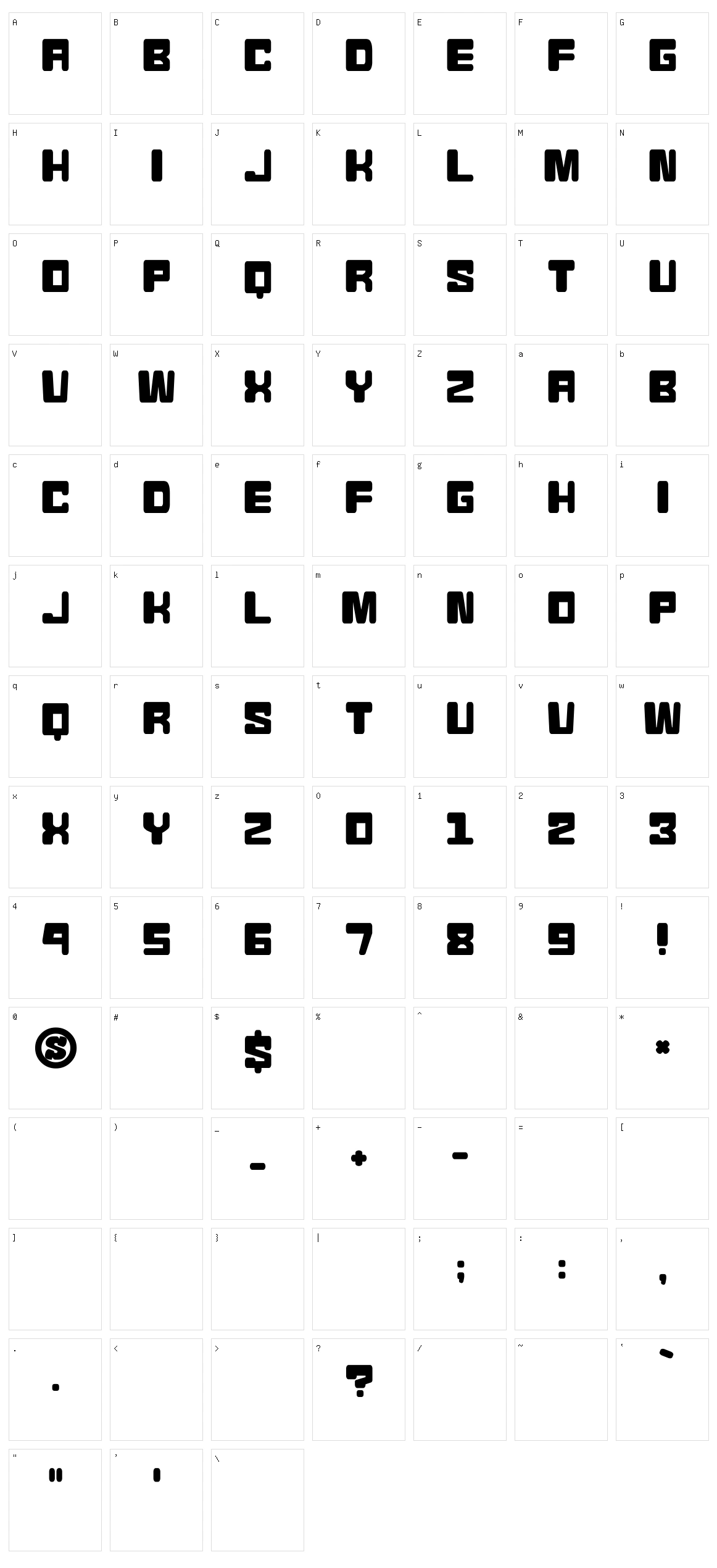 Sio Kombu Character Set