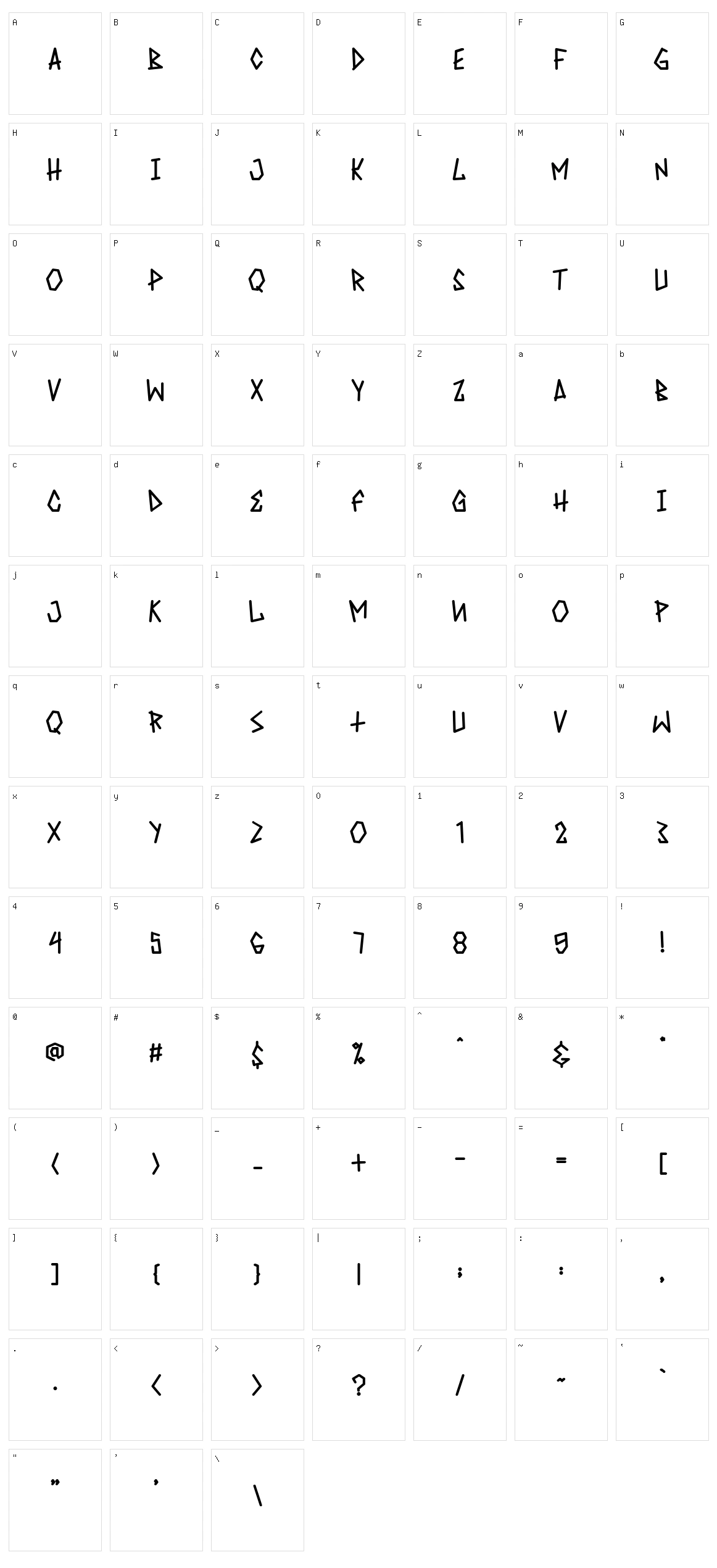 Sixpounder Character Set