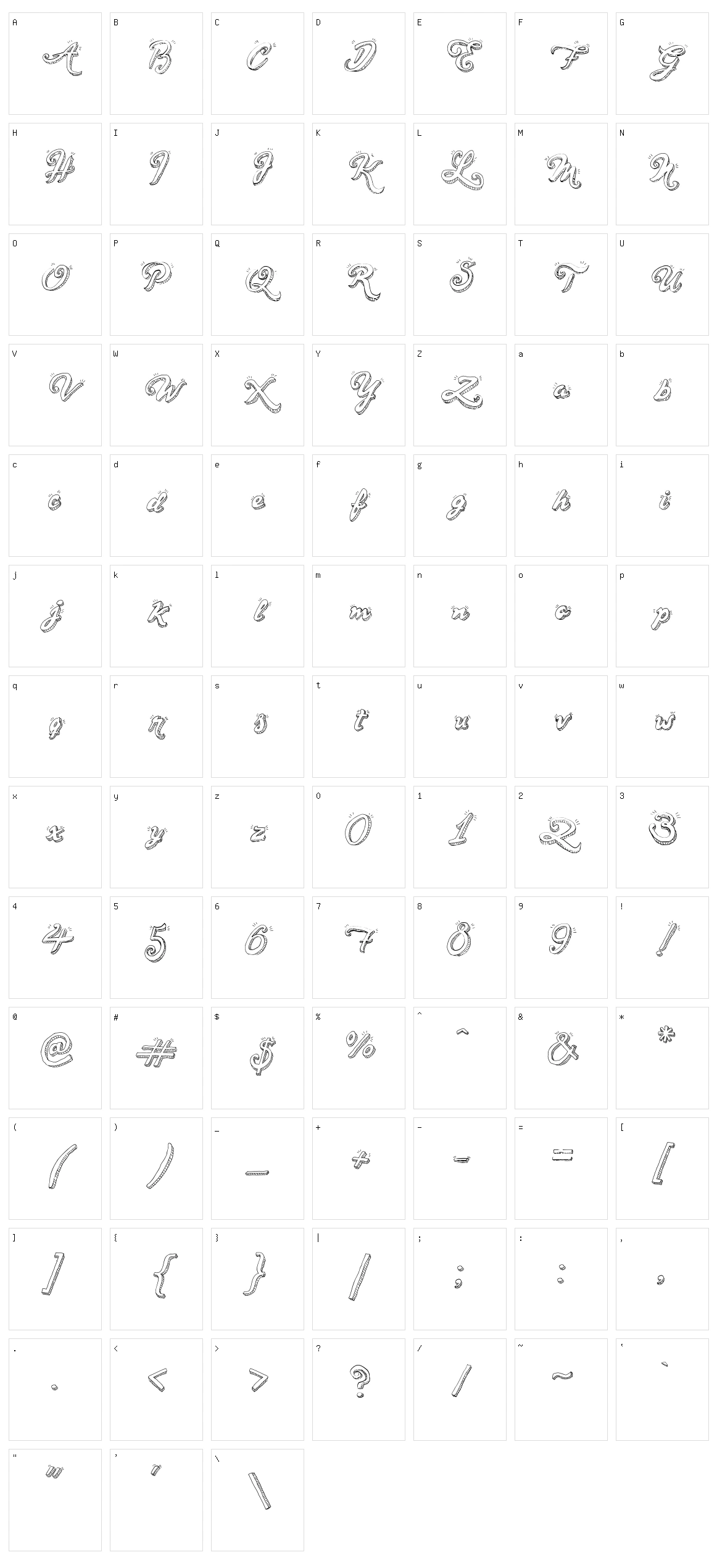 Sketch Handwriting Character Set