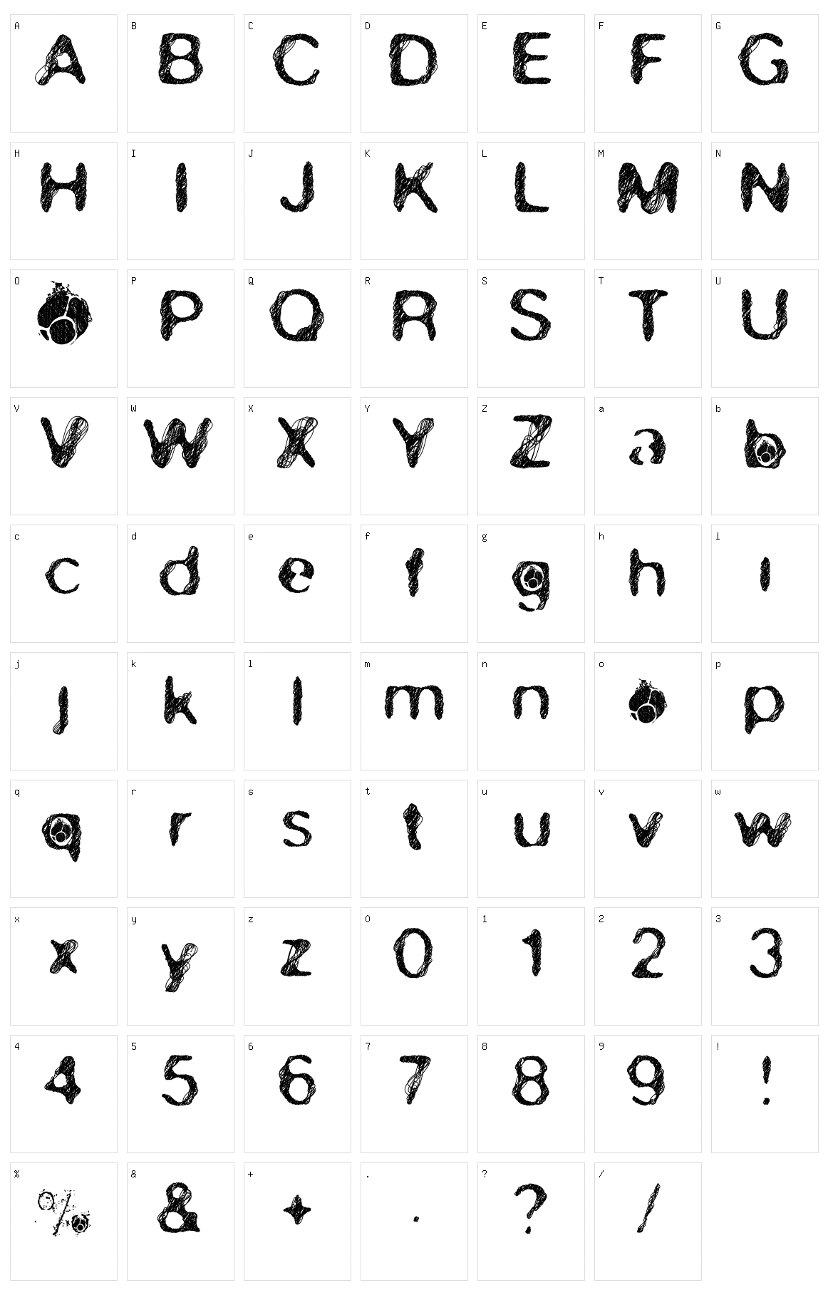 Skirules Sans 2 Character Set