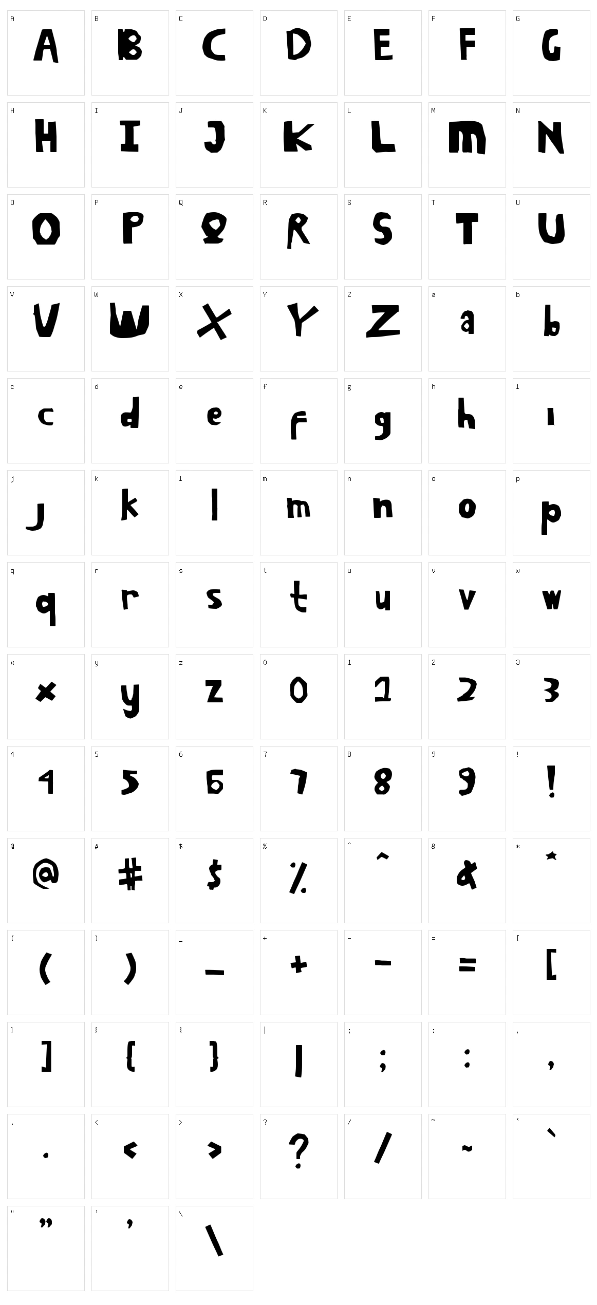 SkitCut Character Set