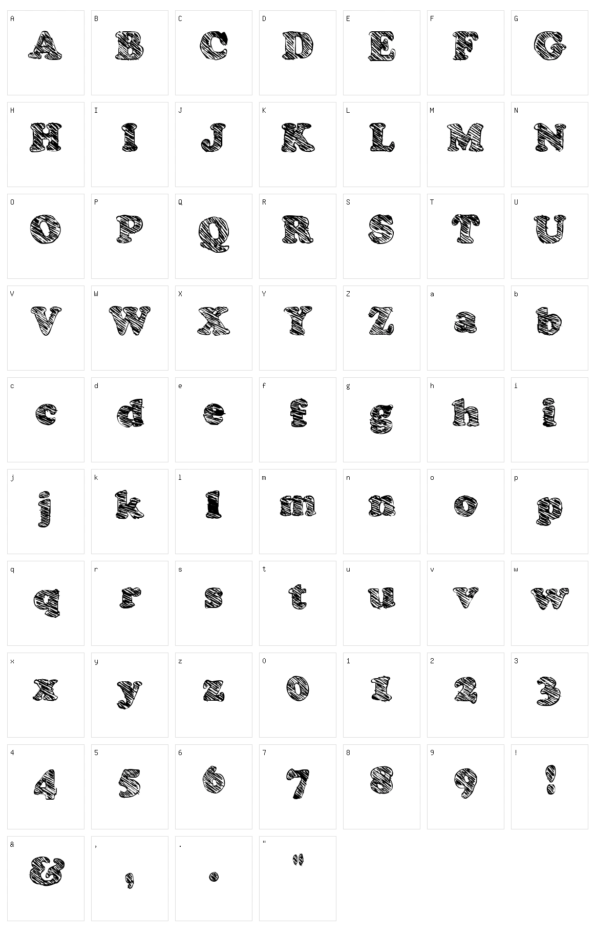 Skooper Character Set