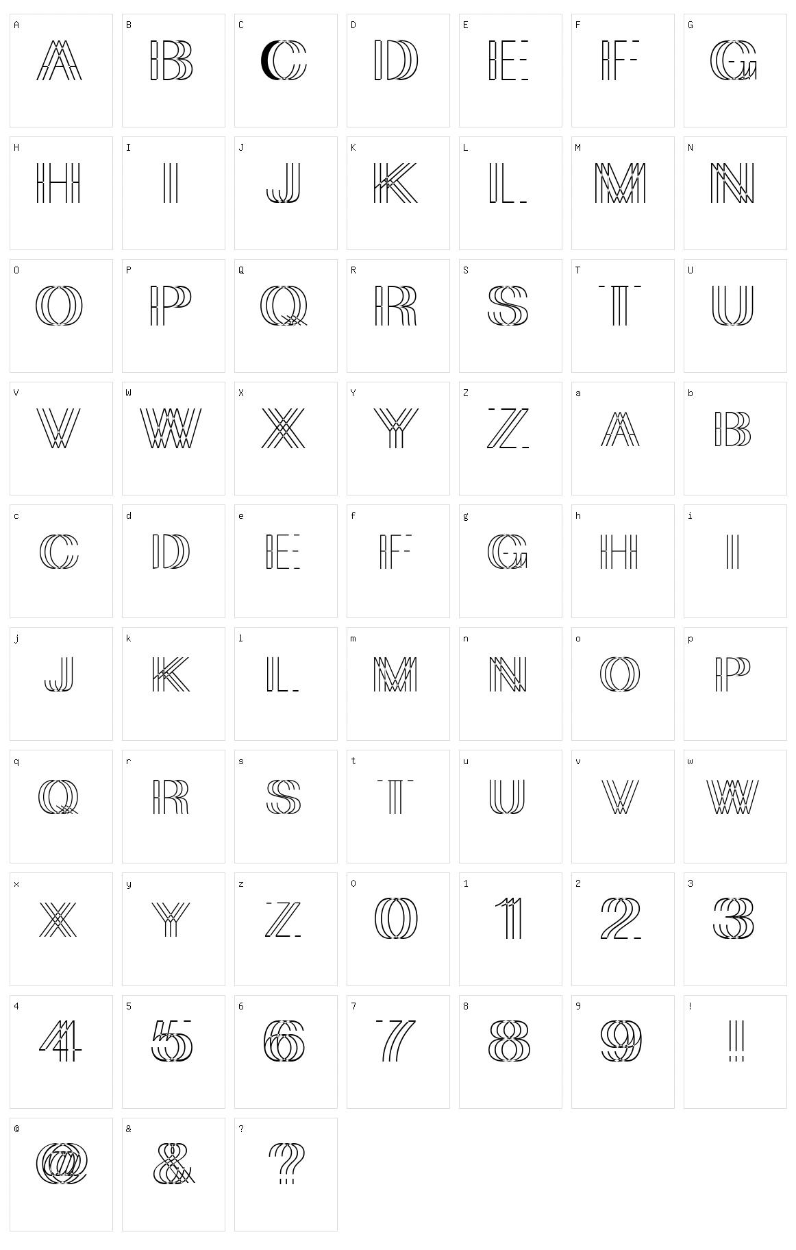 Skygge Character Set