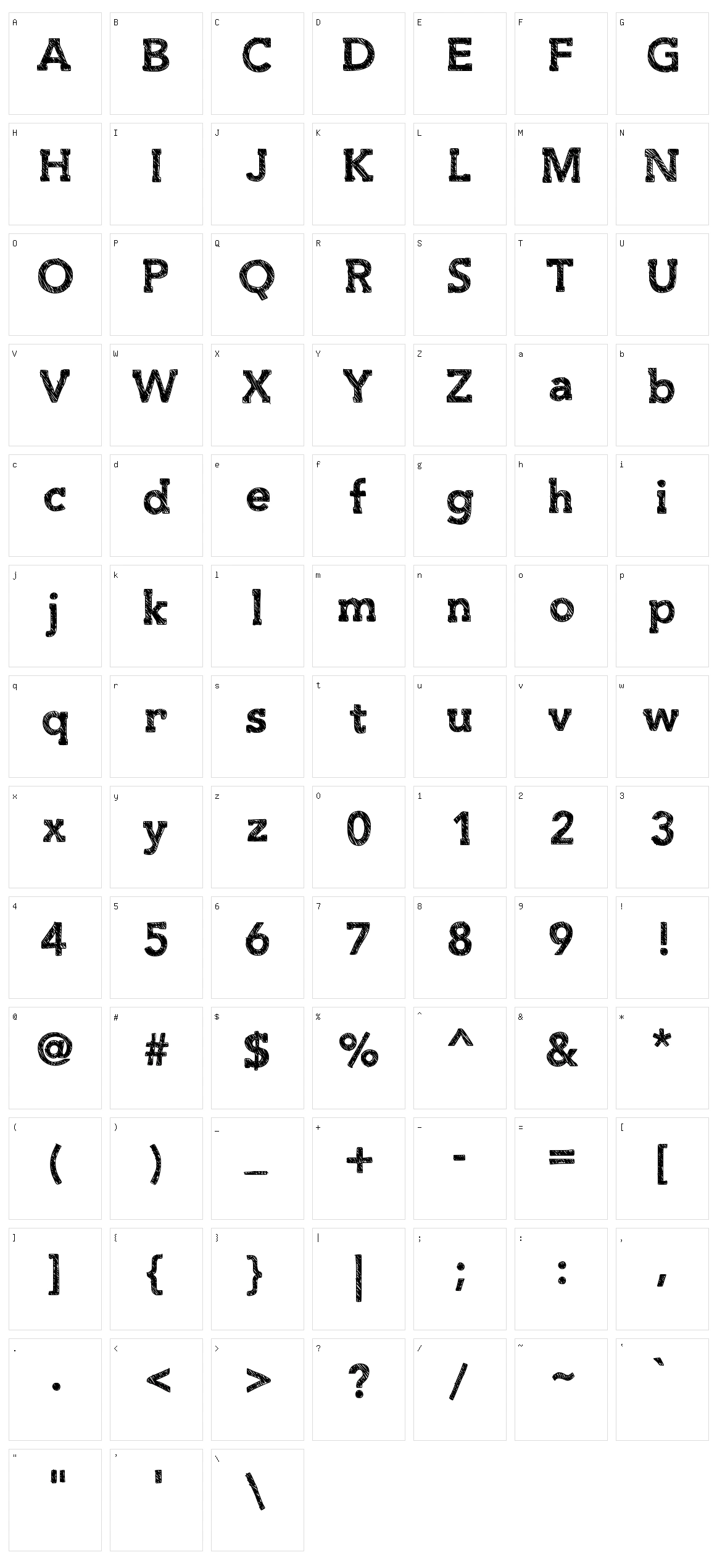 Slab Thing Character Set