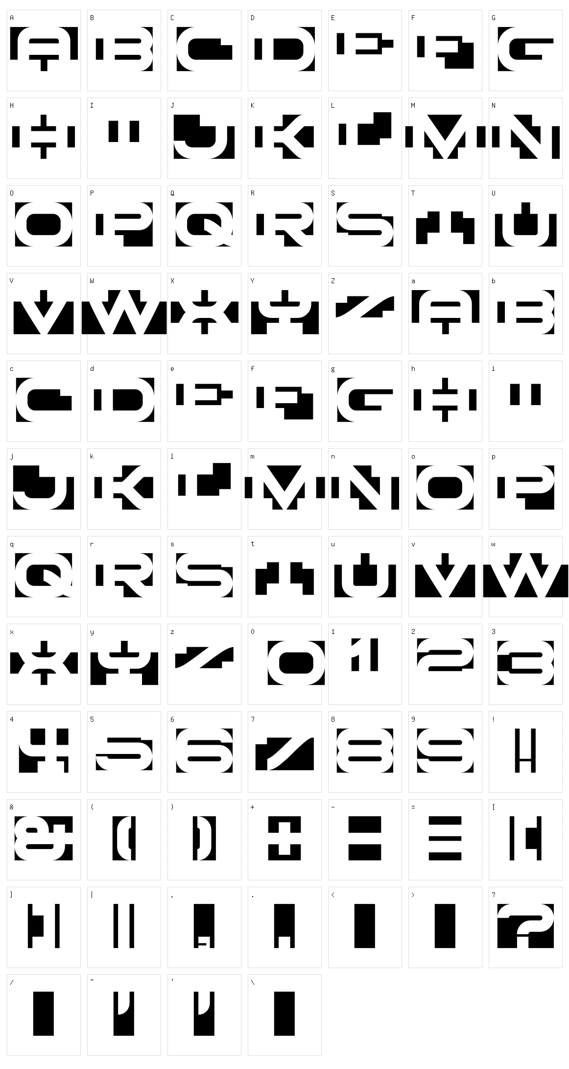 Slabyanuz Character Set