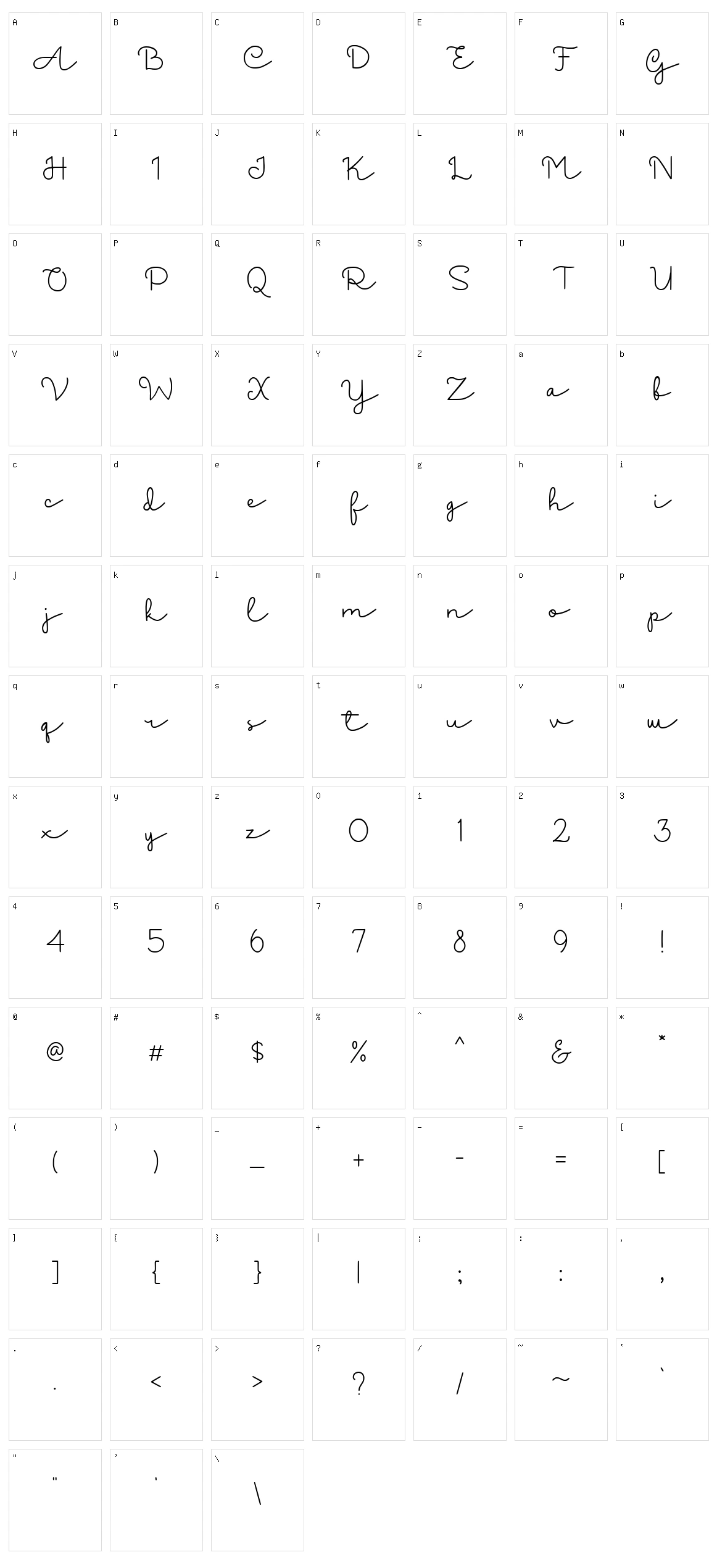 Ancukaseyo Character Set