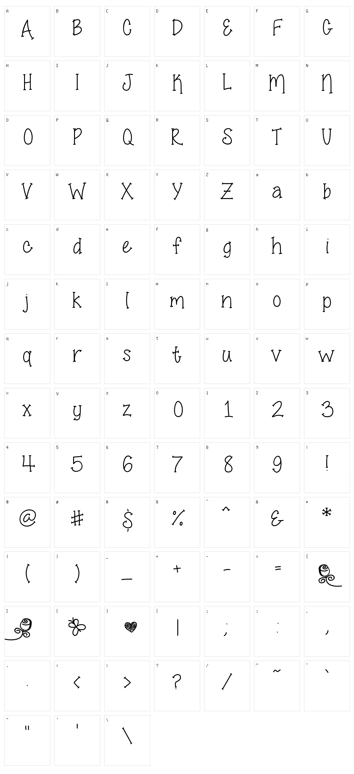 Smell The Roses Character Set