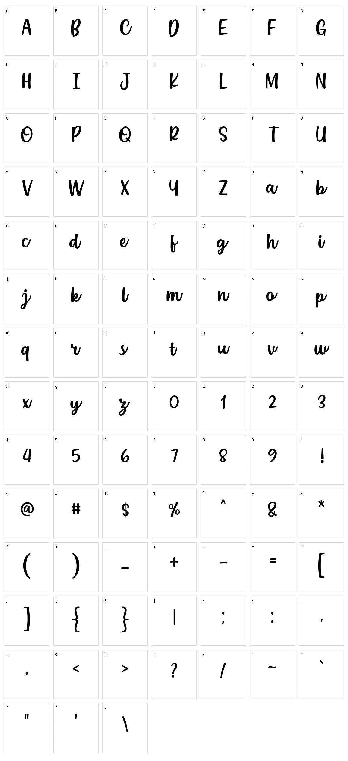 Carlo Melow Character Set
