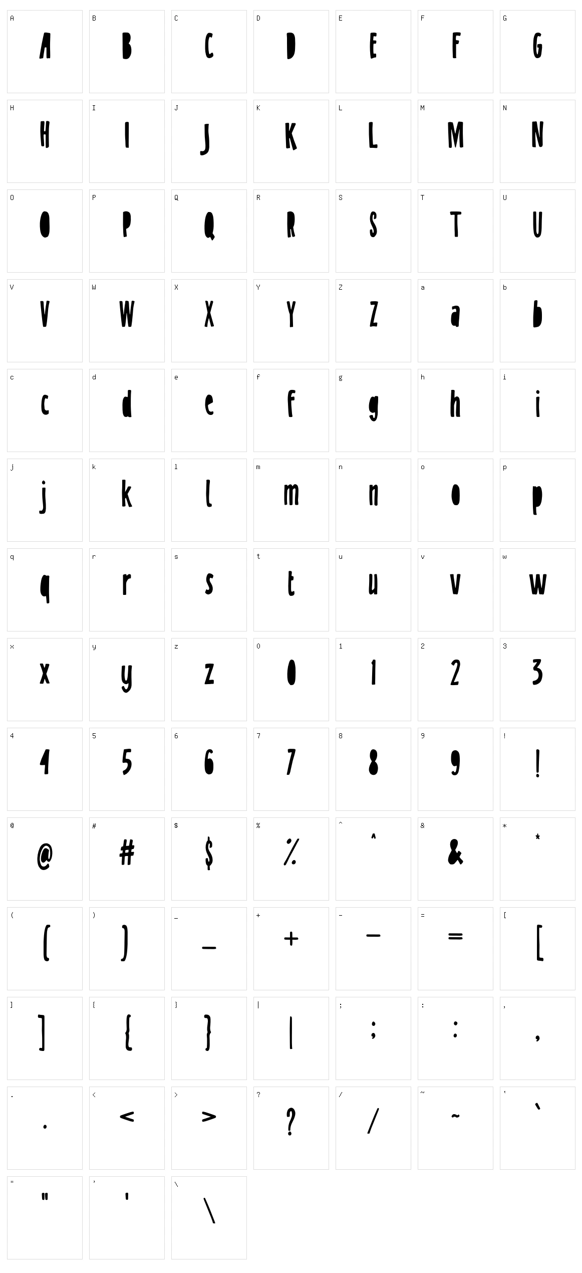 Sneak Peak Character Set