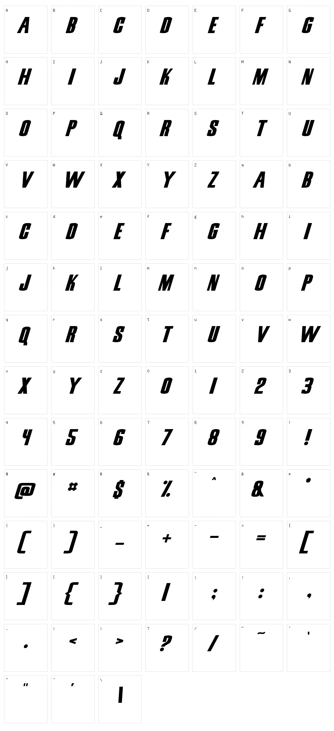 Snickers Character Set