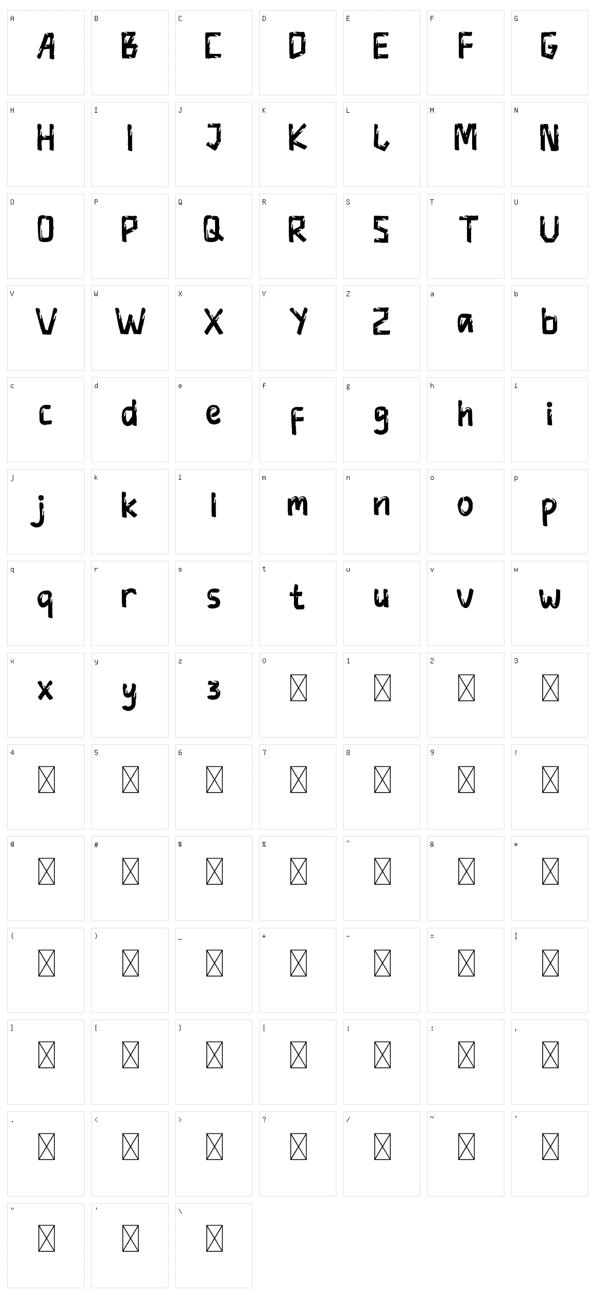 Snowbare Character Set