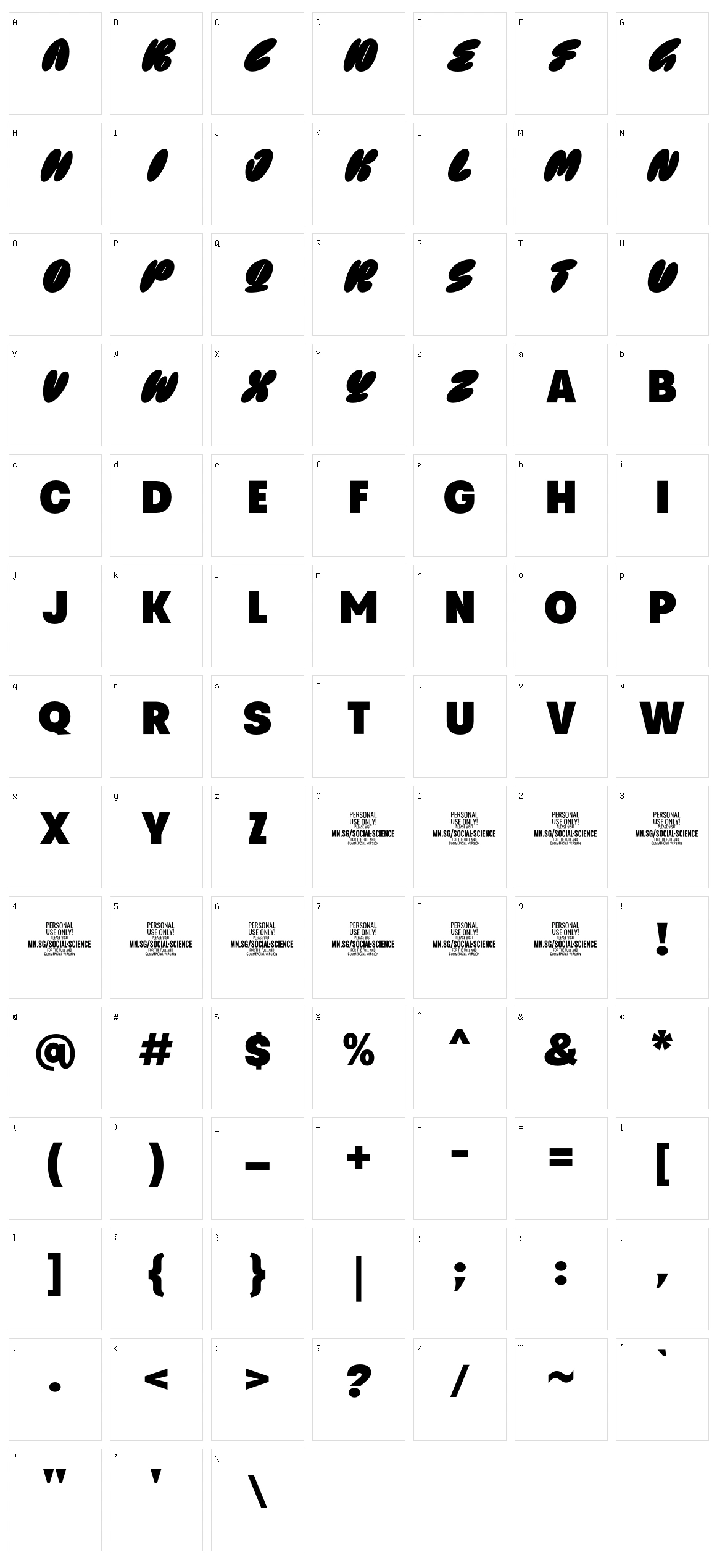Social Science Character Set