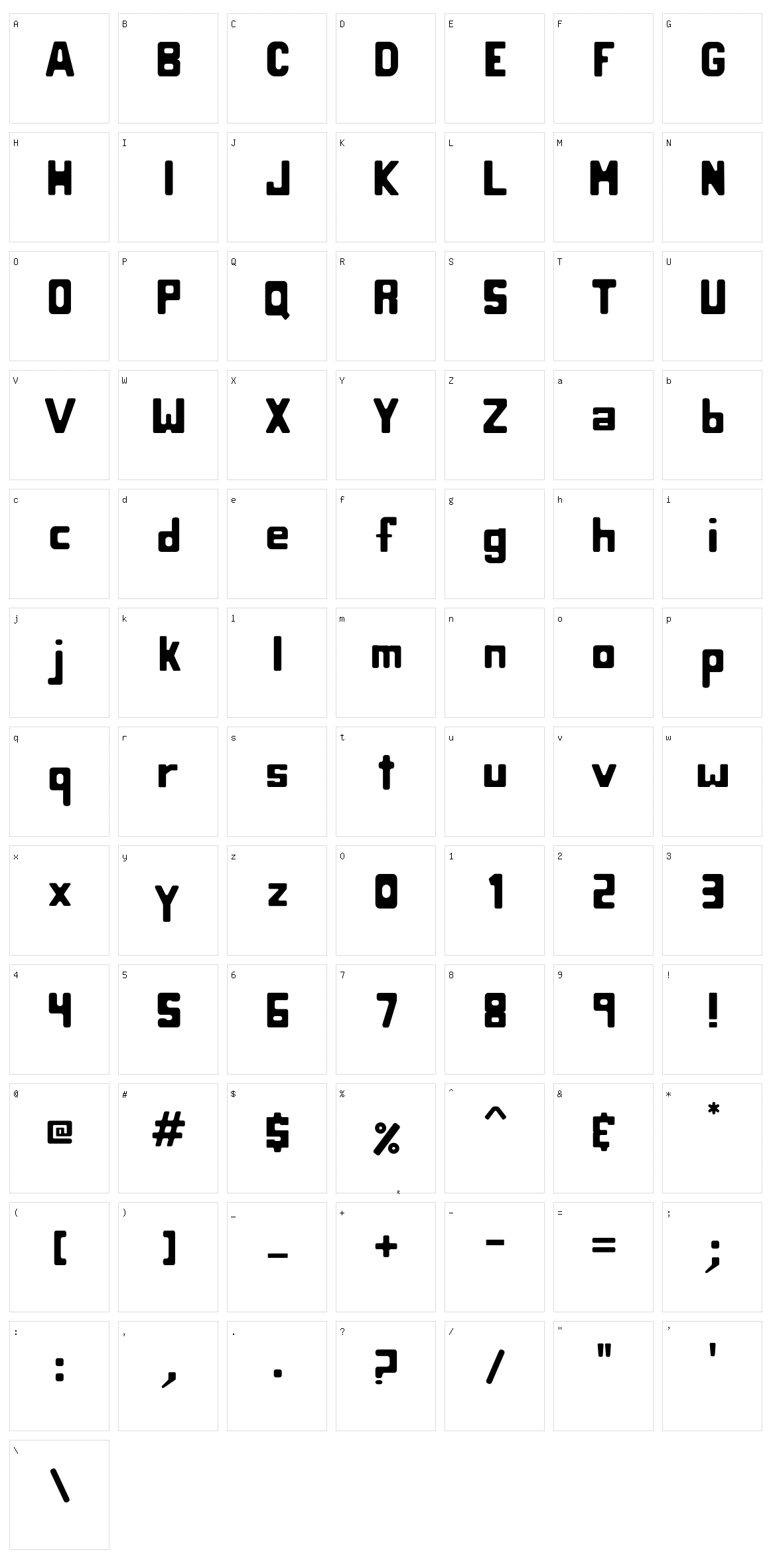 Spud Character Set