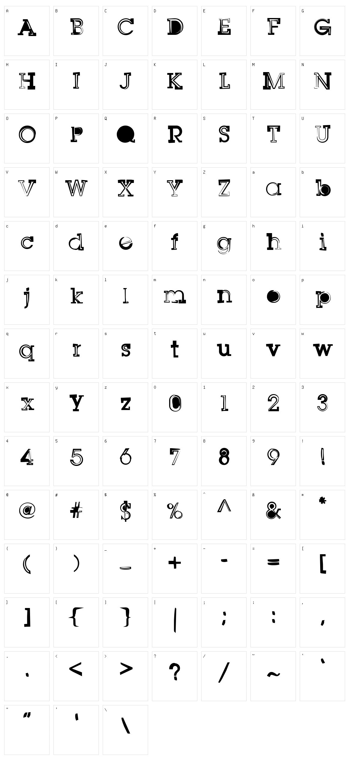 SqSerif Character Set