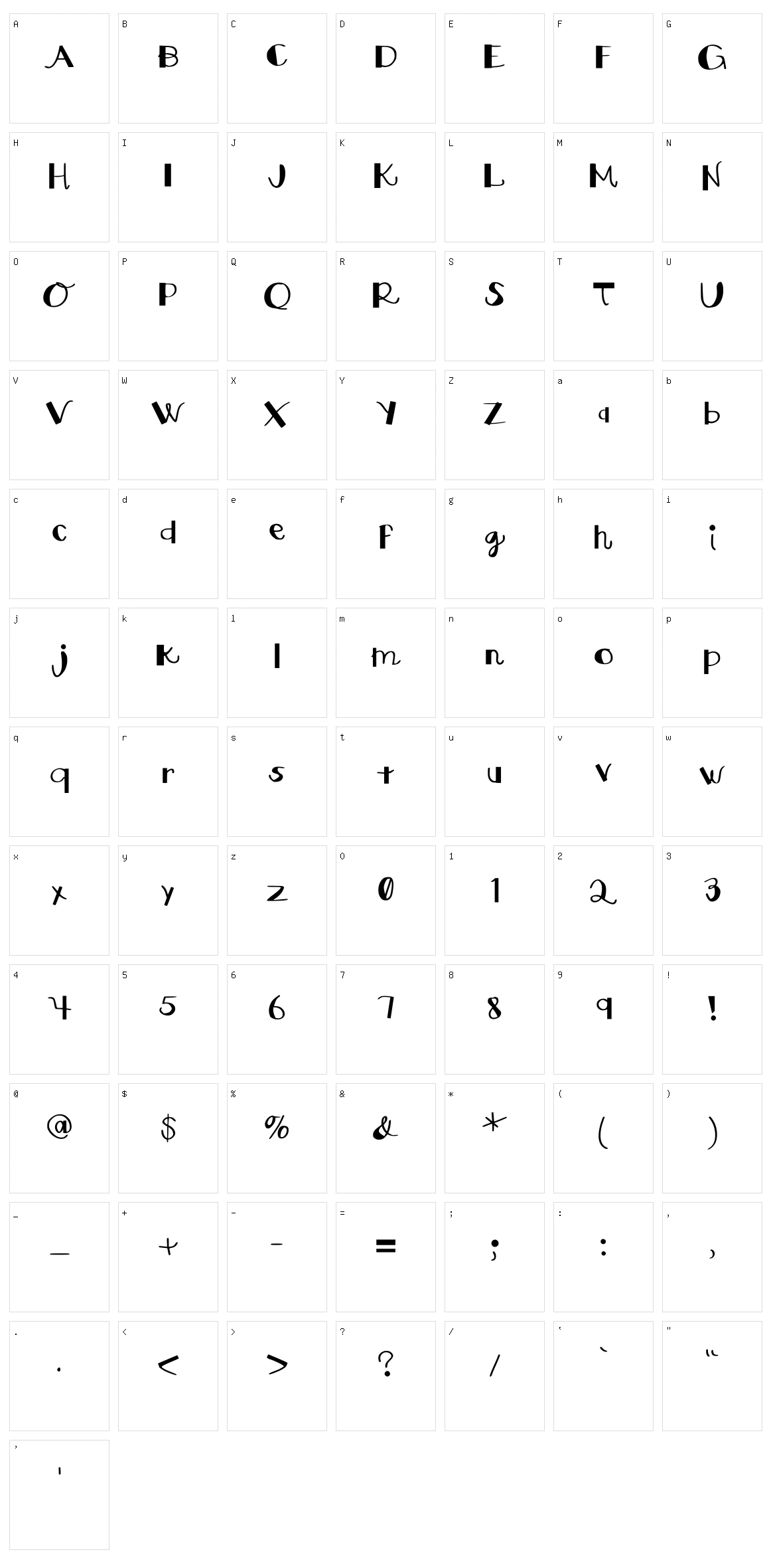 Square Curves Character Set