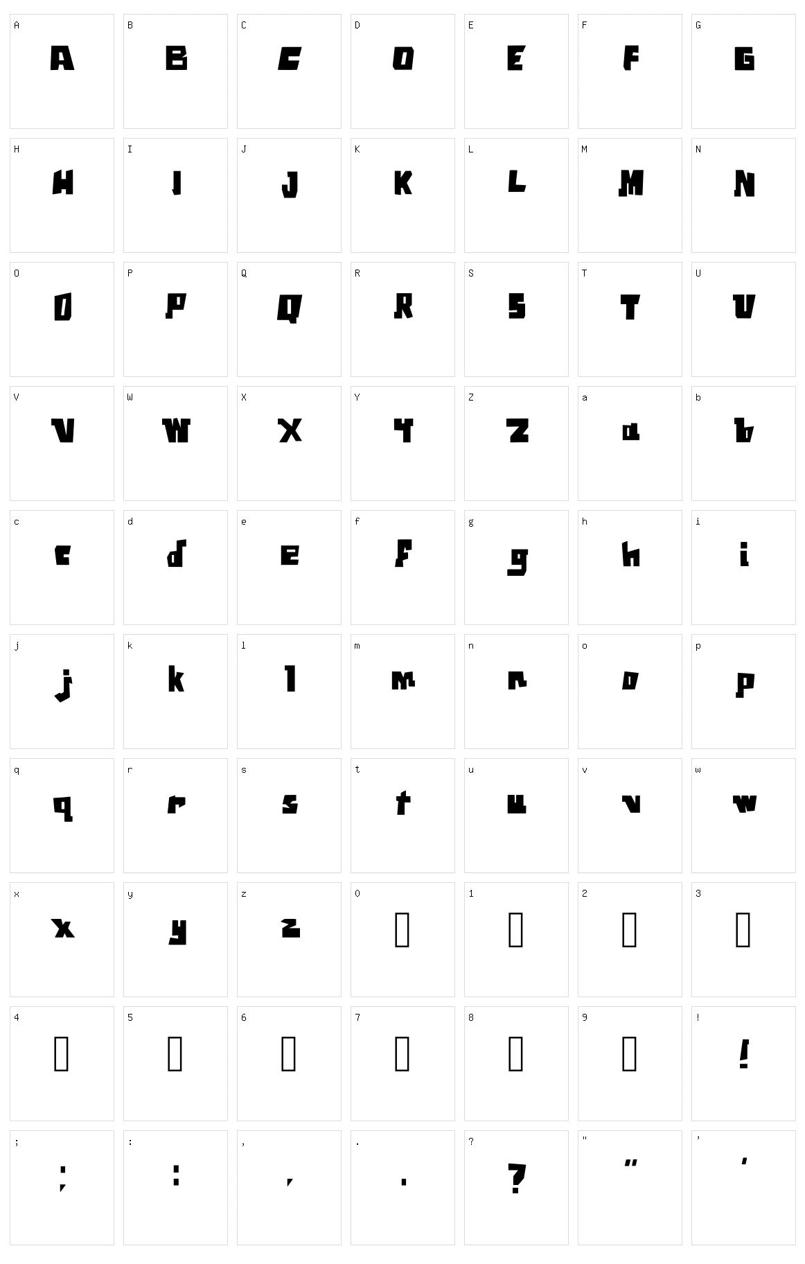 Square Font Character Set