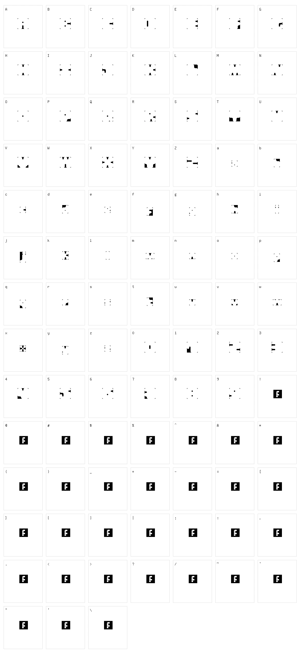 Square Scribed Character Set