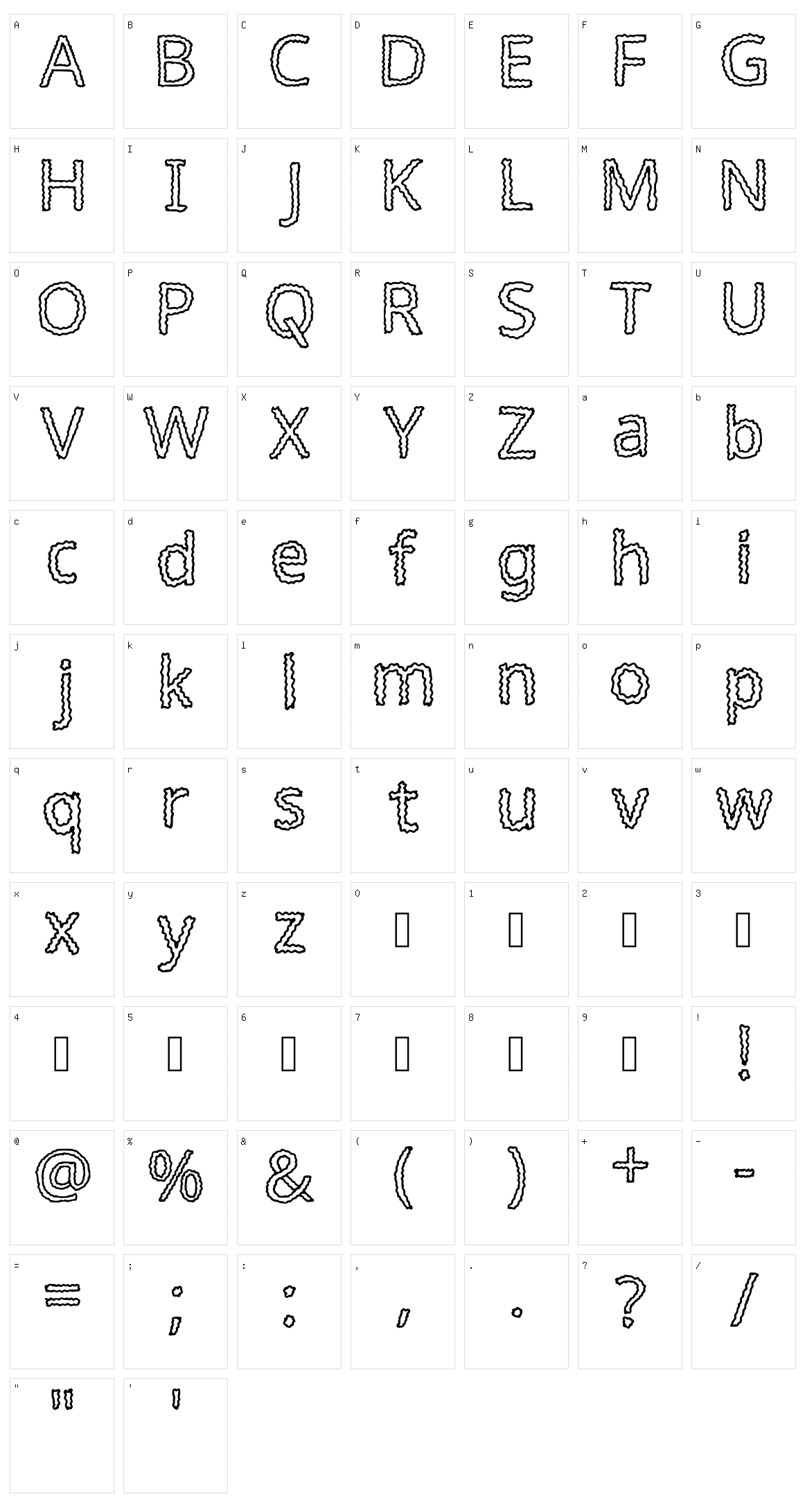 Squiggly Character Set