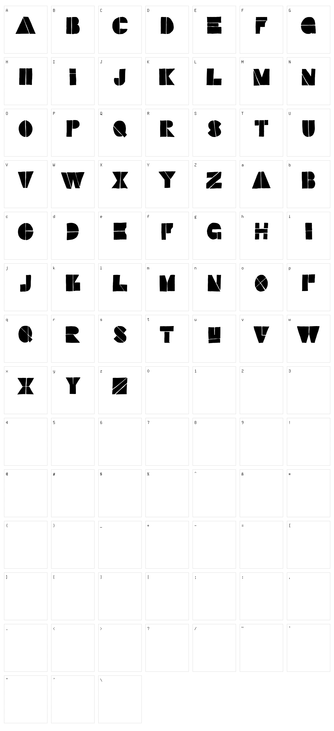 Stefffont Character Set