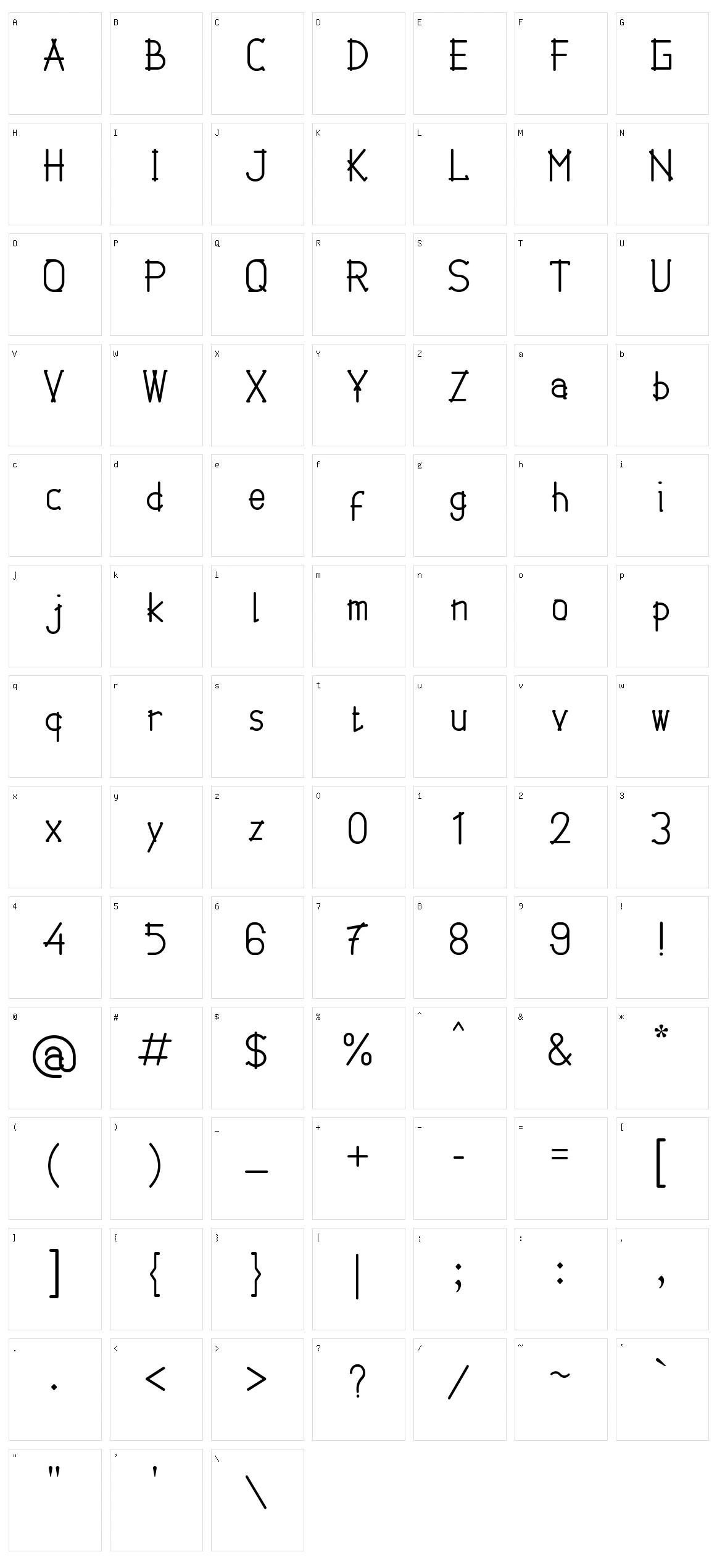 Stixuits Character Set