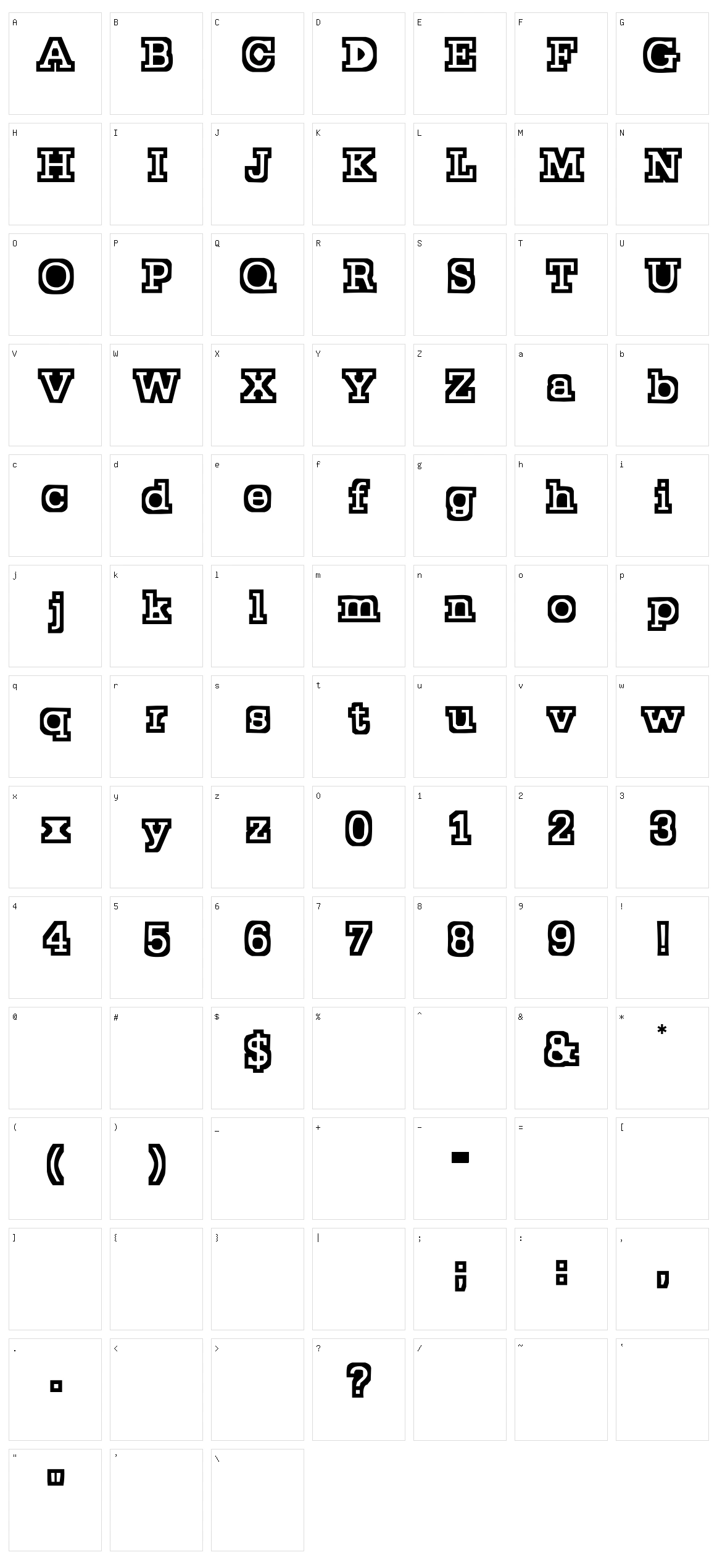 Stocky Character Set