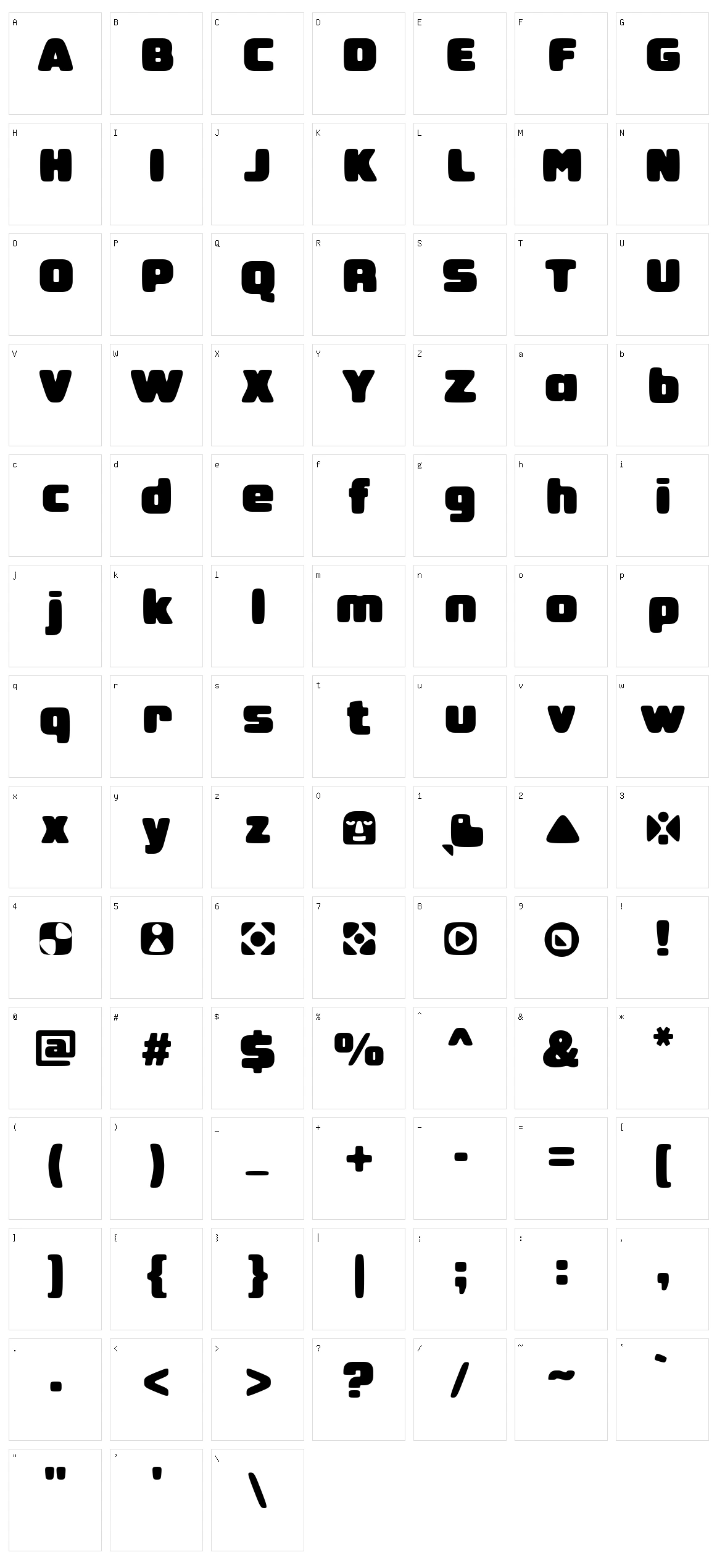Stoutface Character Set