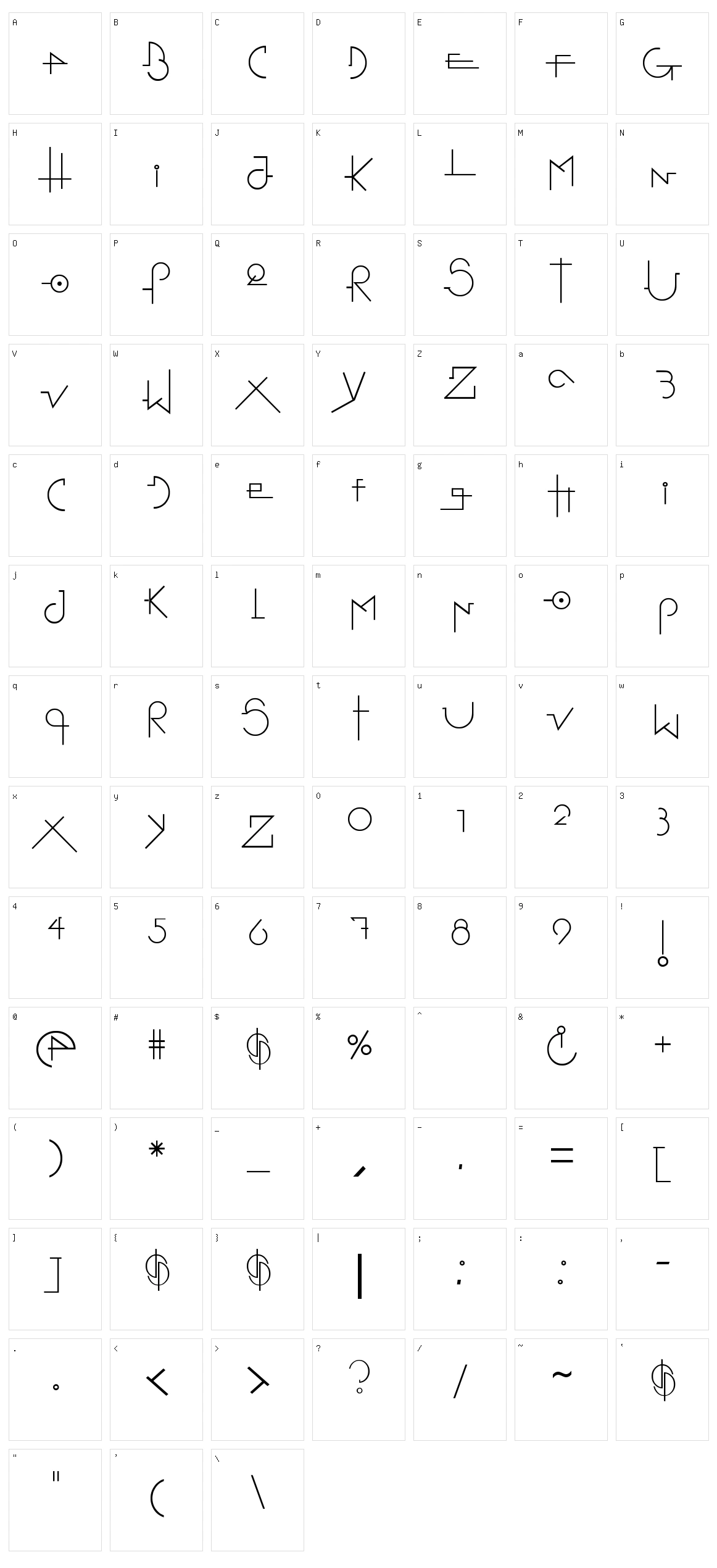 Stretched Signature Flex Character Set