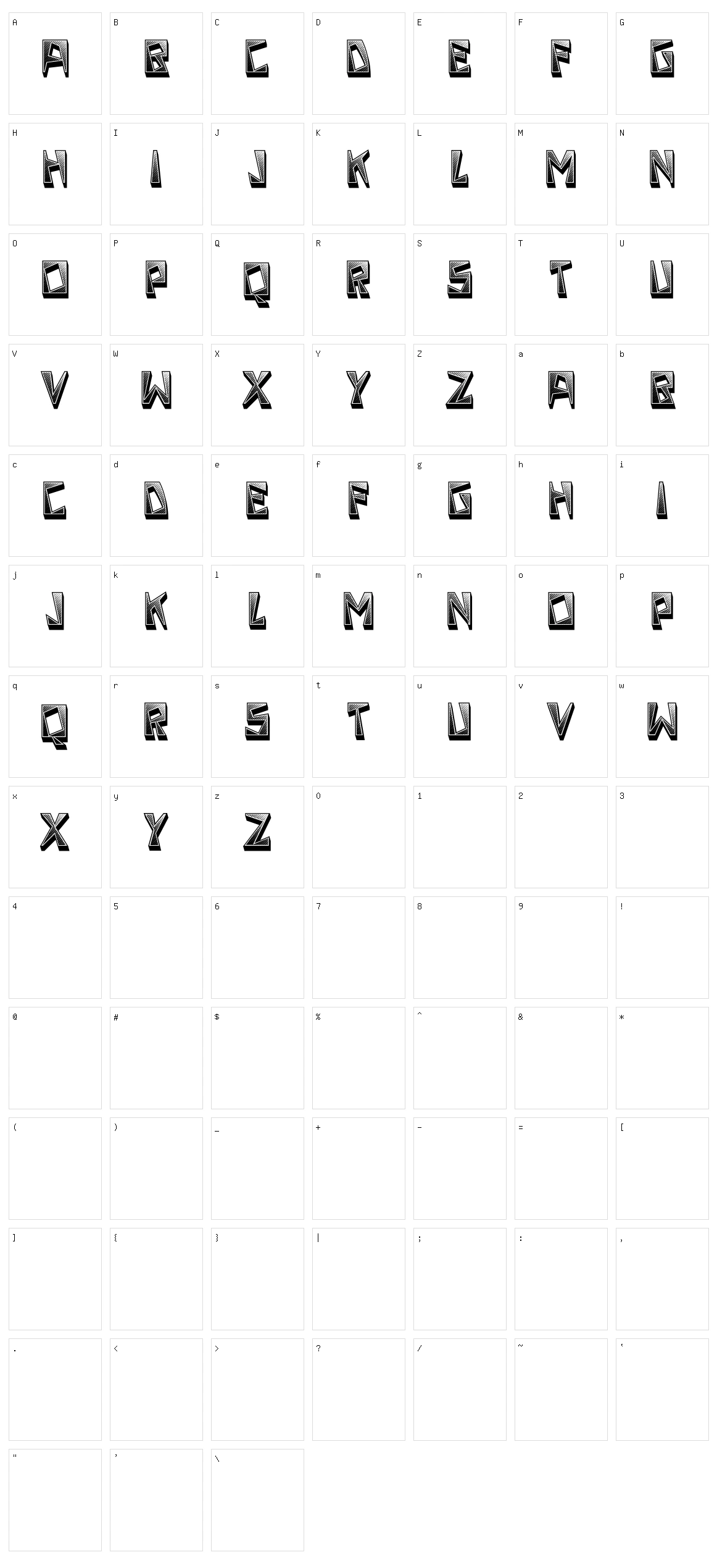 Strike Character Set
