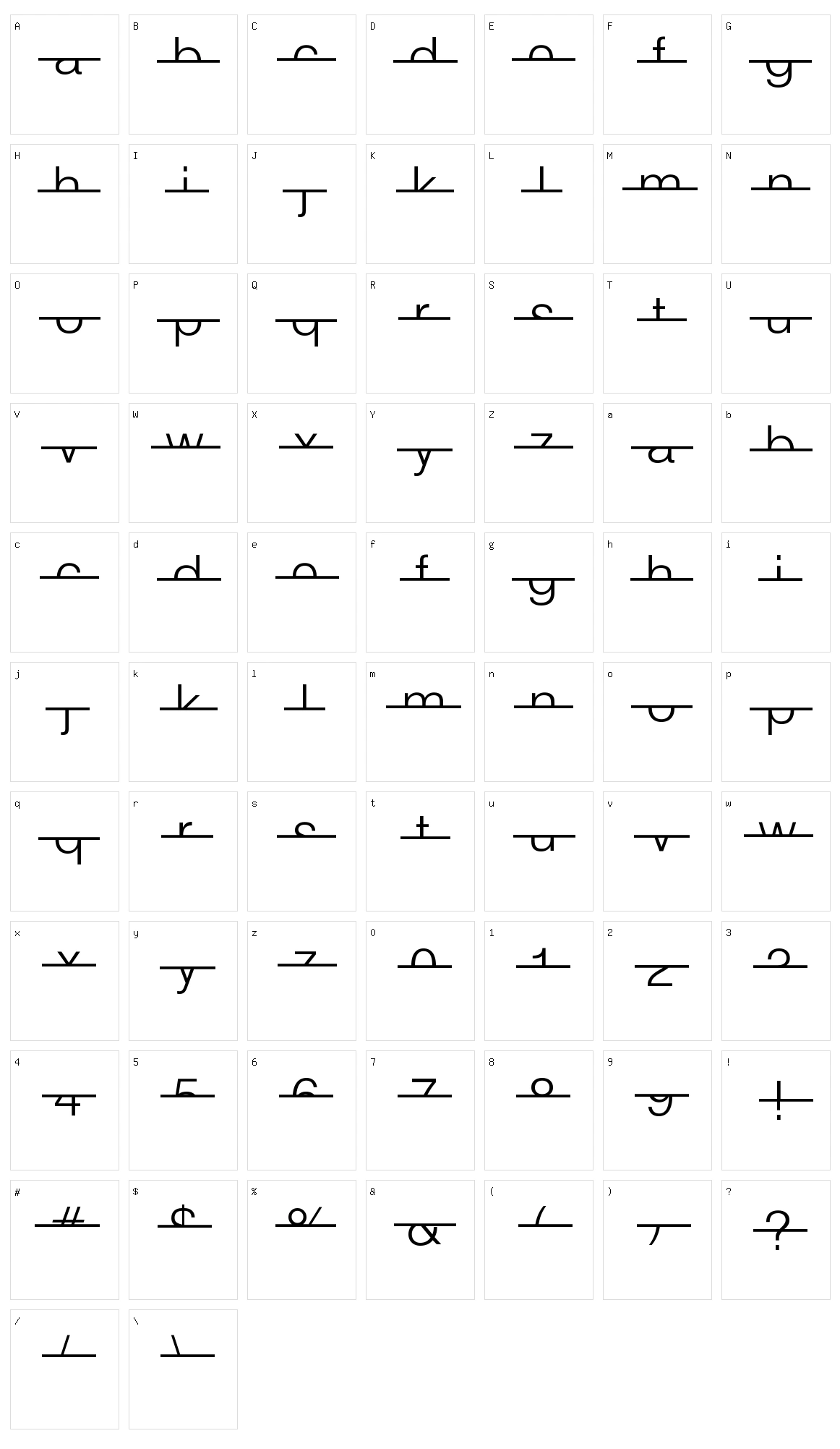 Strike Swiss Character Set