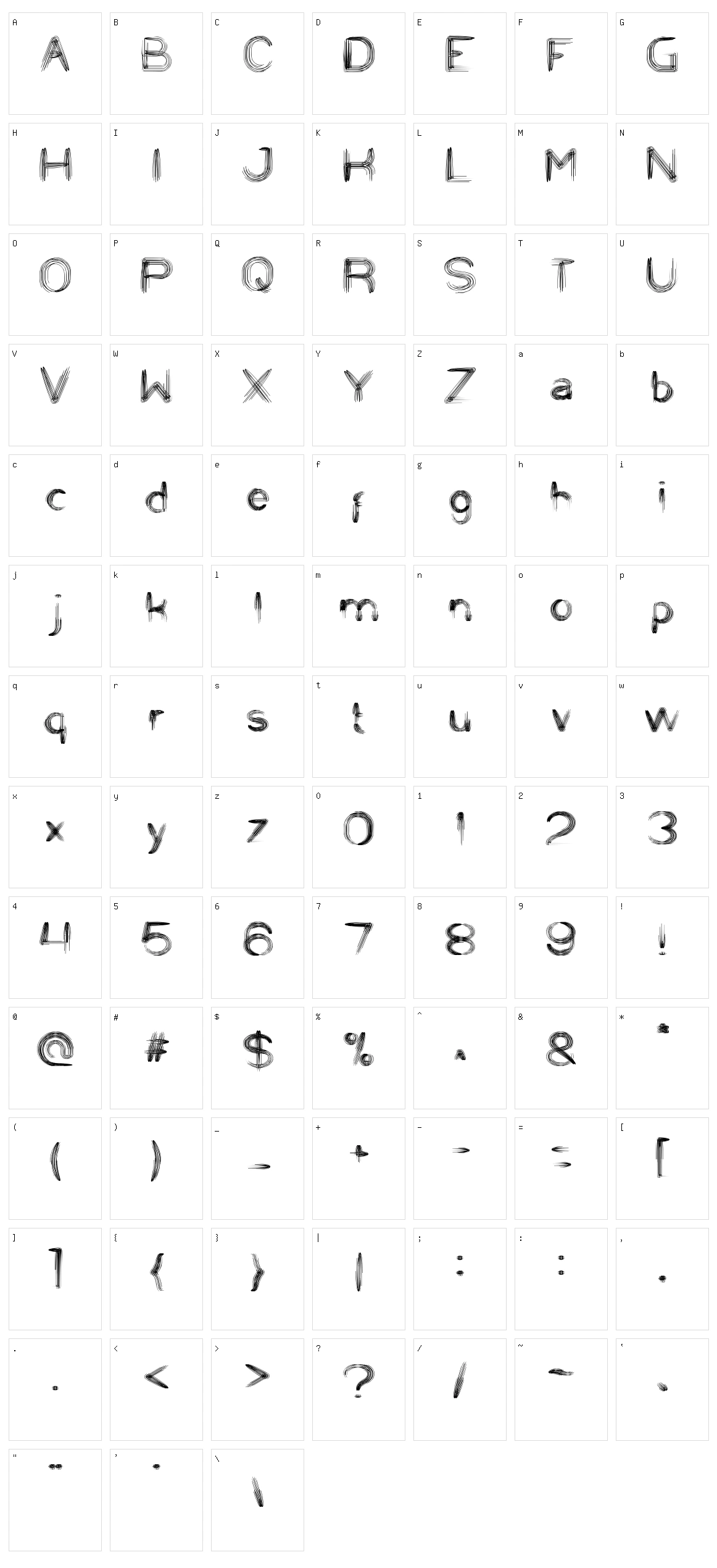 String and Wire Character Set
