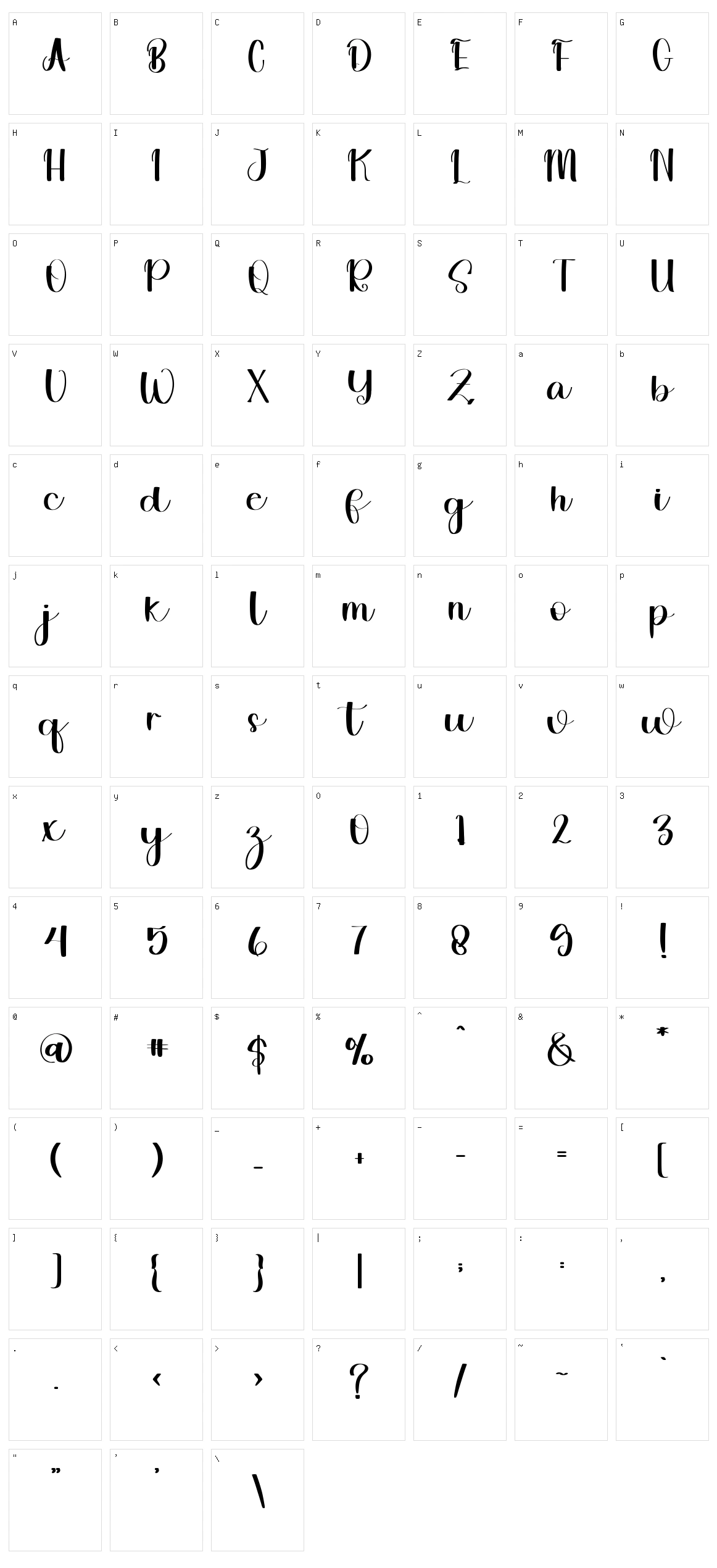 Wedding Signature Character Set