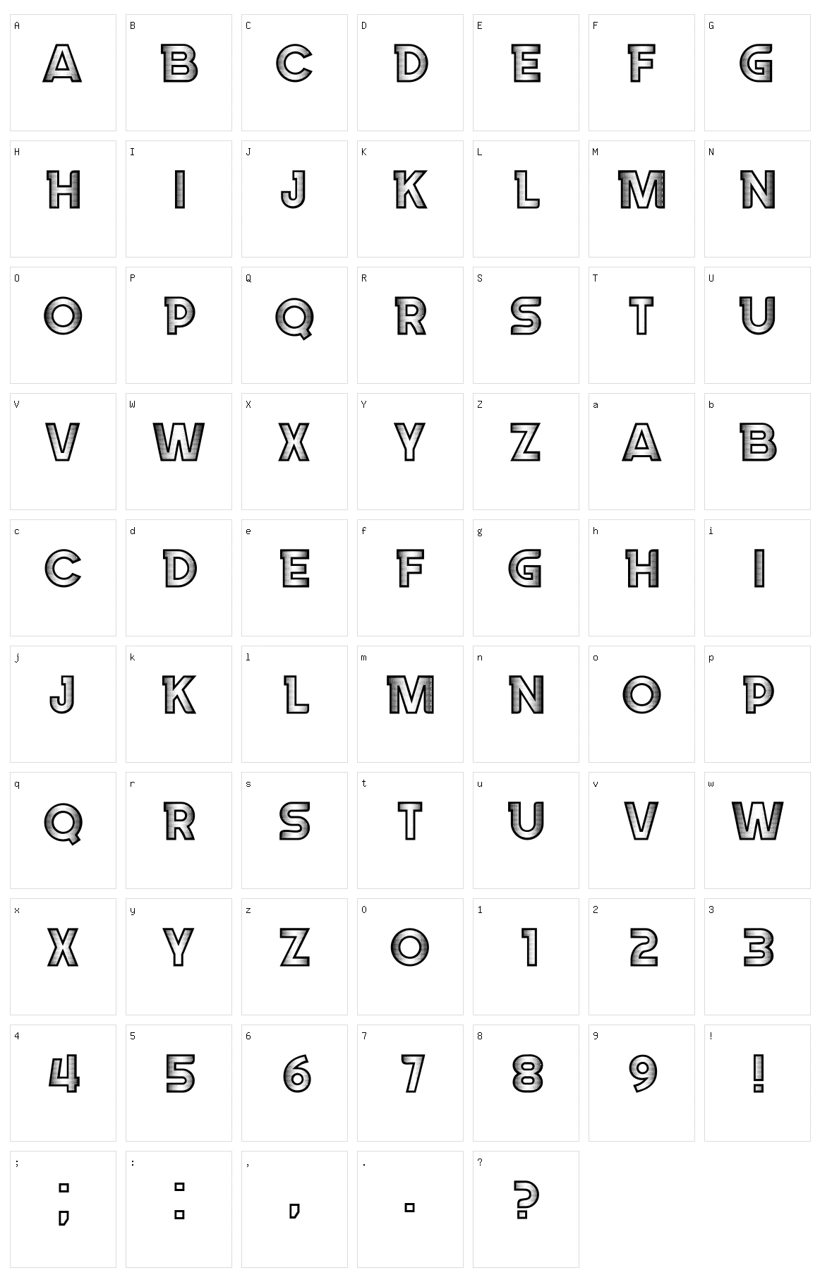 Stroke Character Set