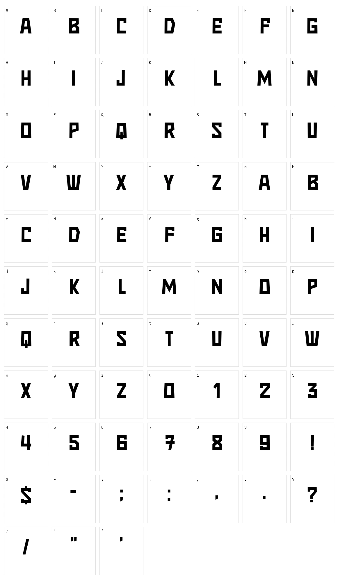 Strongbox Character Set
