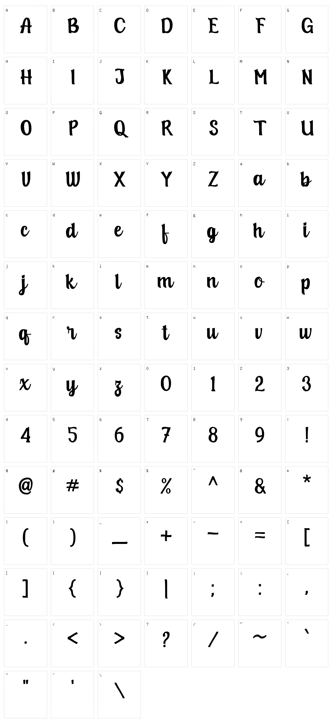 Halfmoon Character Set