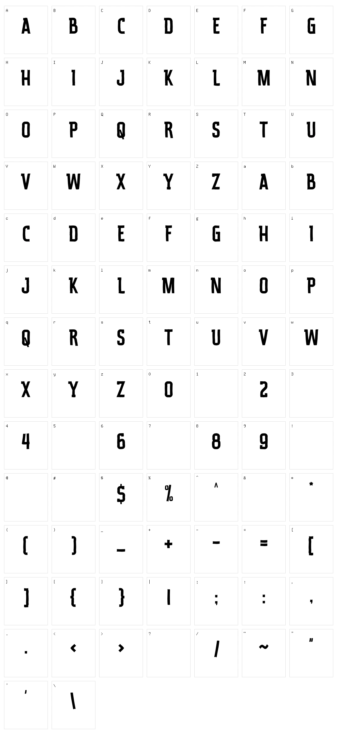 Stryke Character Set