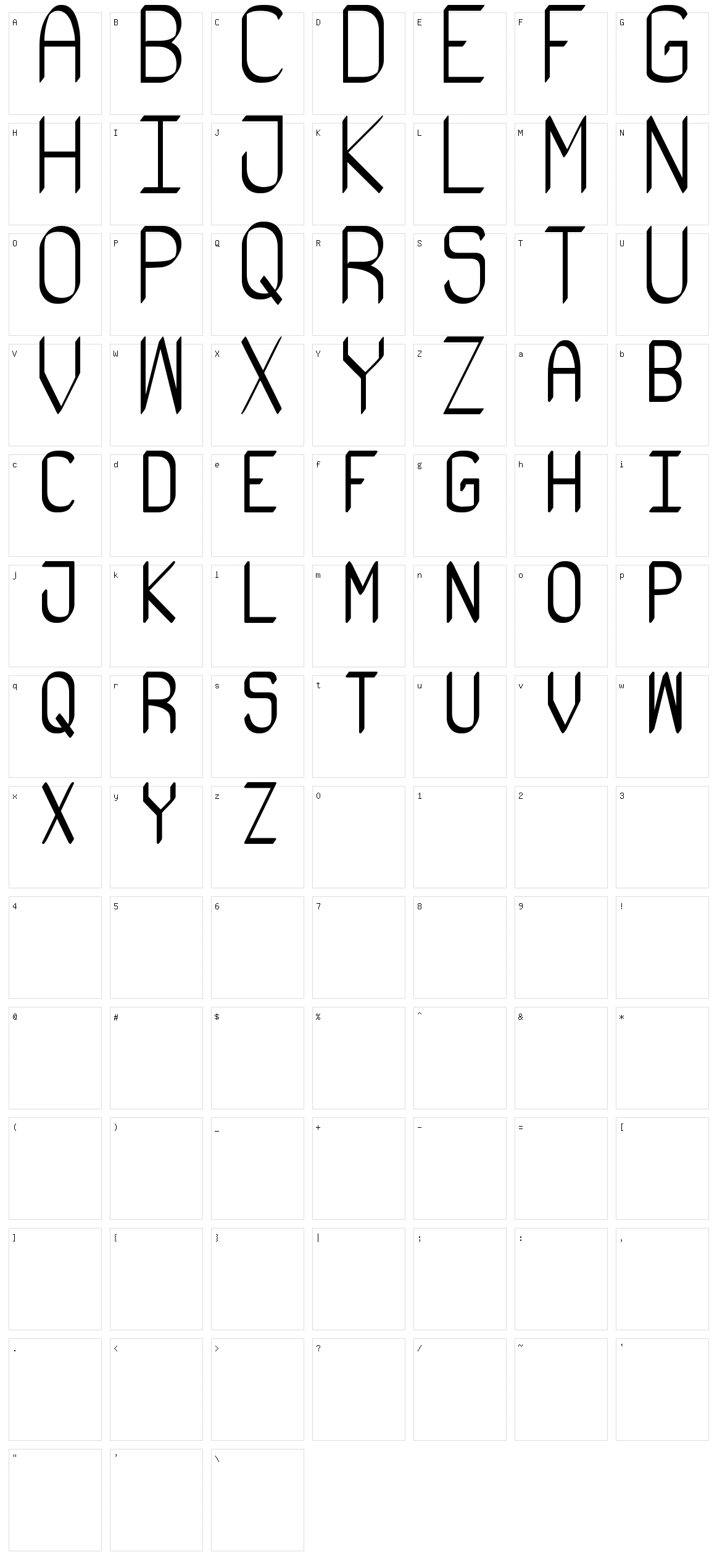 Stupenda ST Character Set