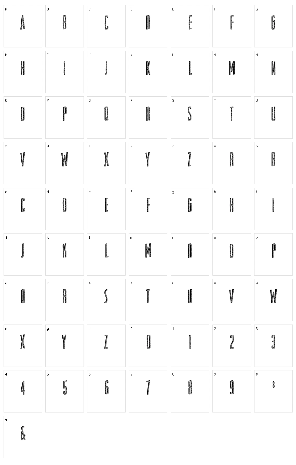 Substrate Character Set