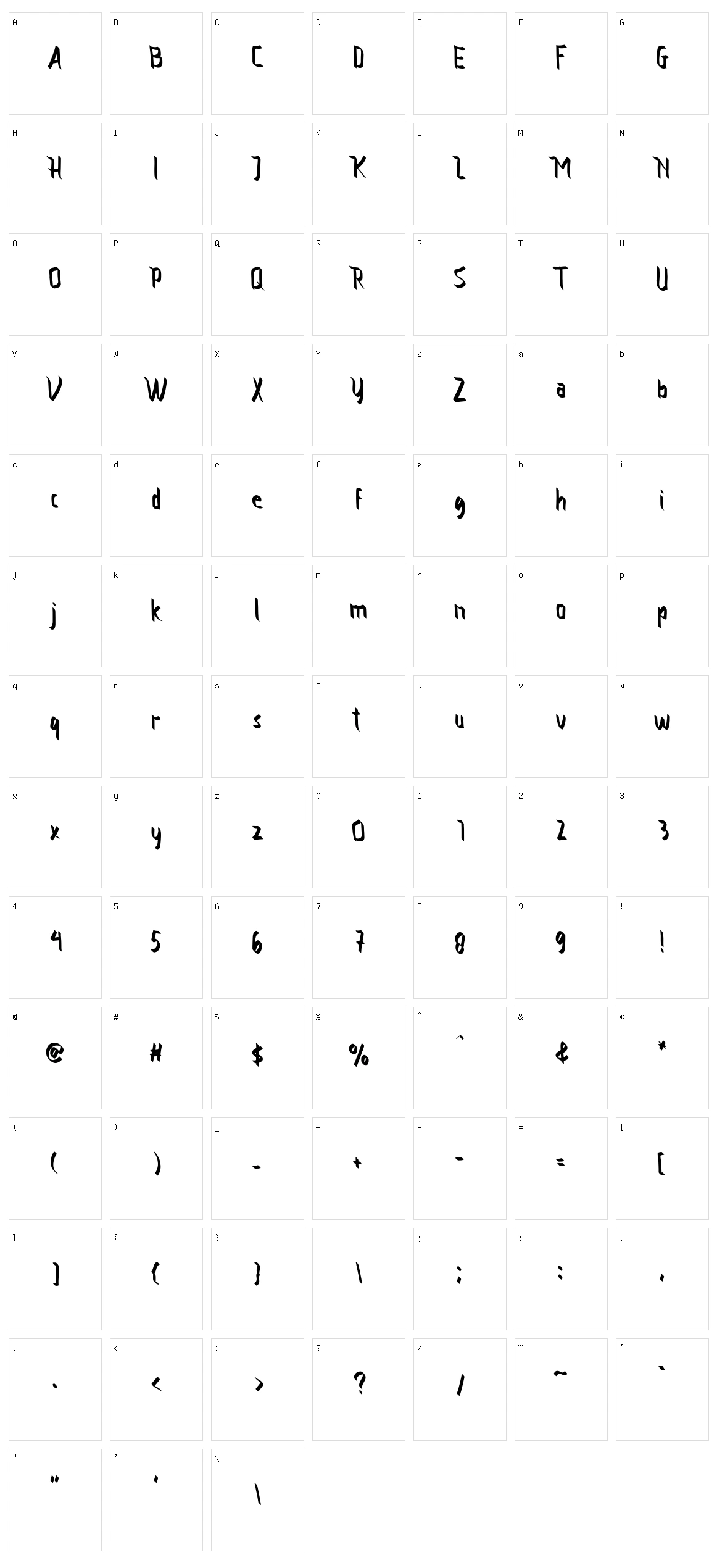 Vamfired Character Set