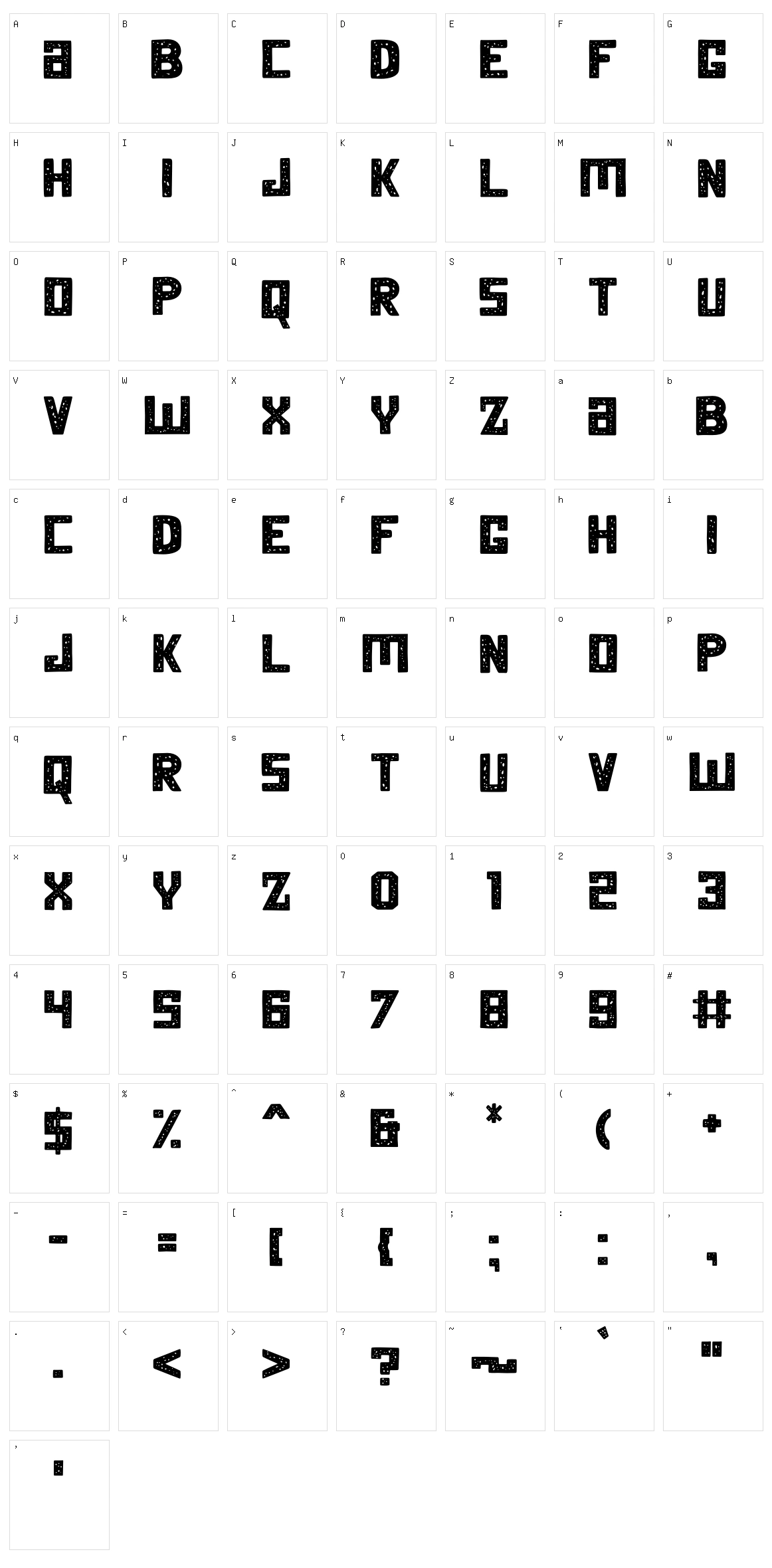 Summer Square Character Set
