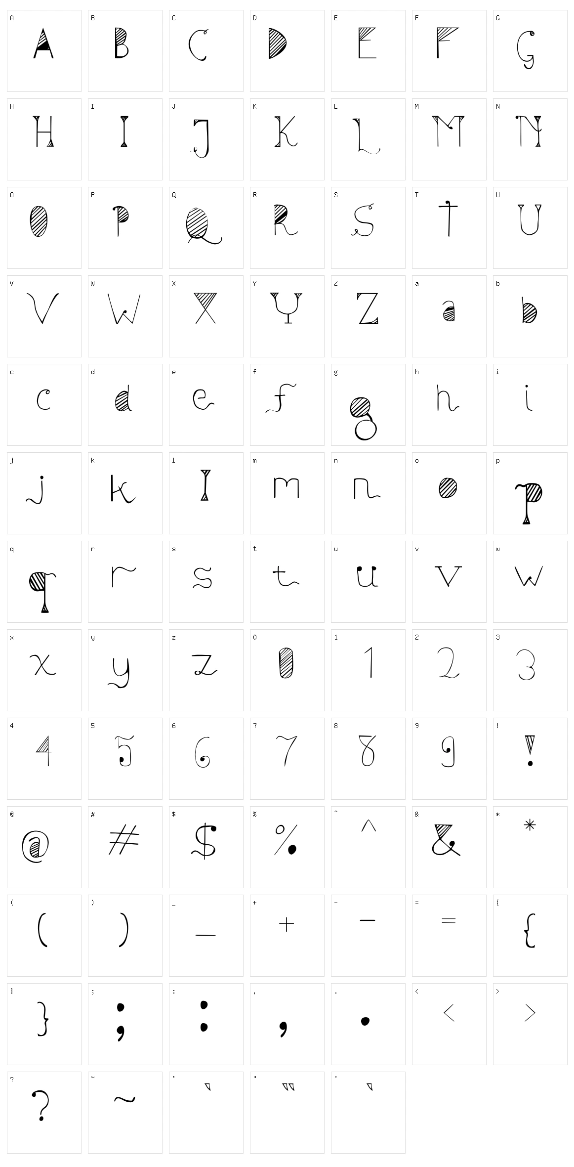 Sunyi Character Set