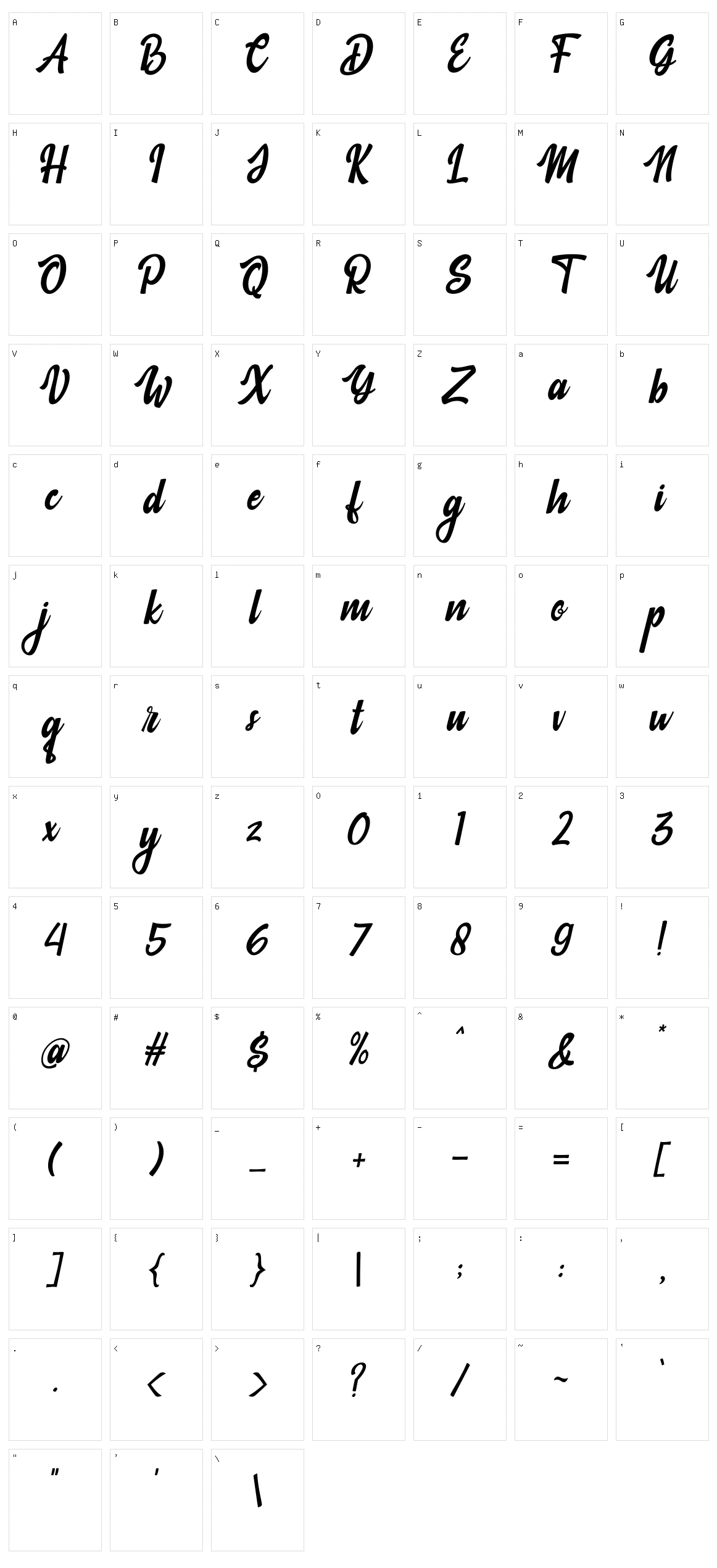 Barrbar Character Set