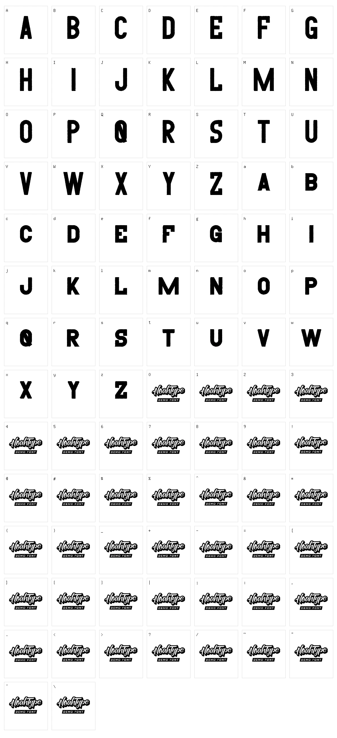 Sweetzy Character Set