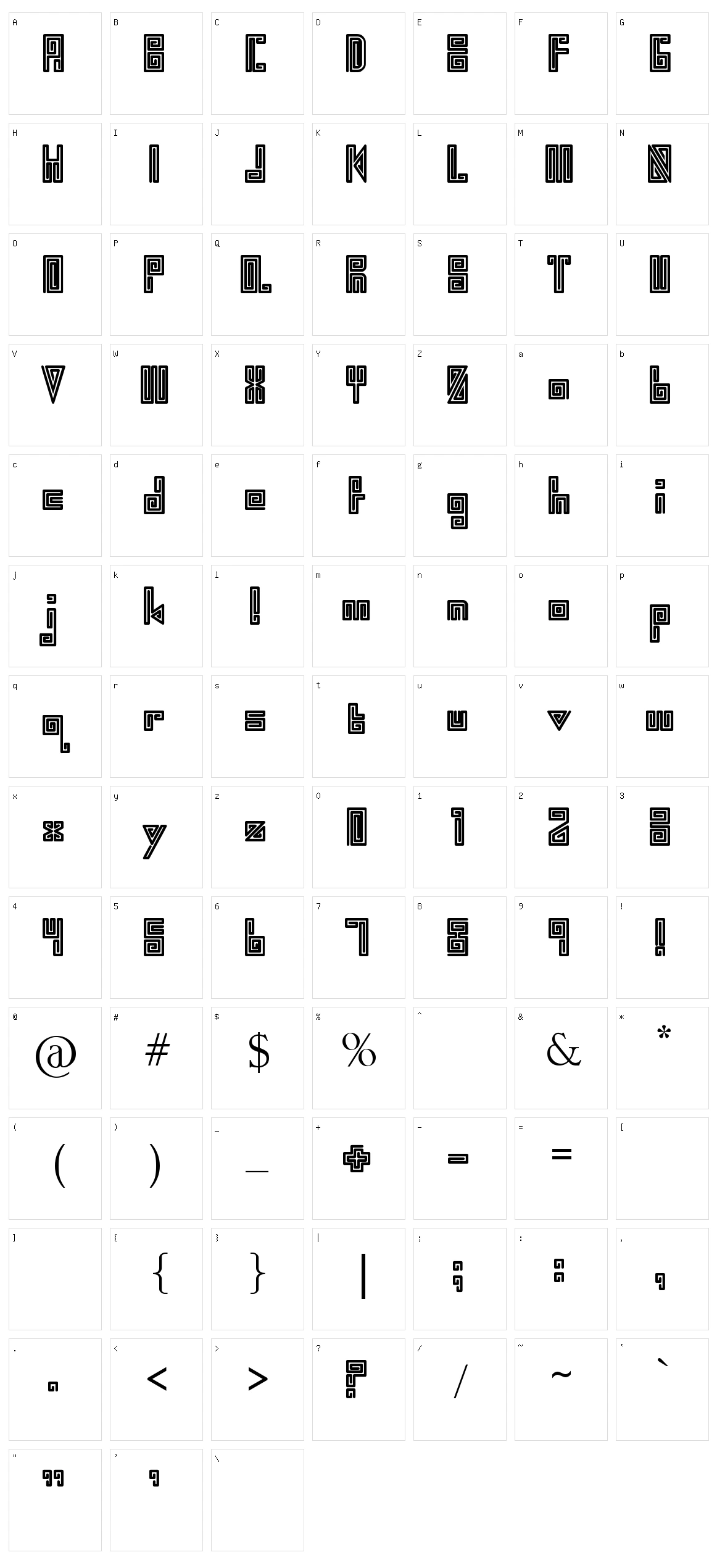 Swirl Character Set