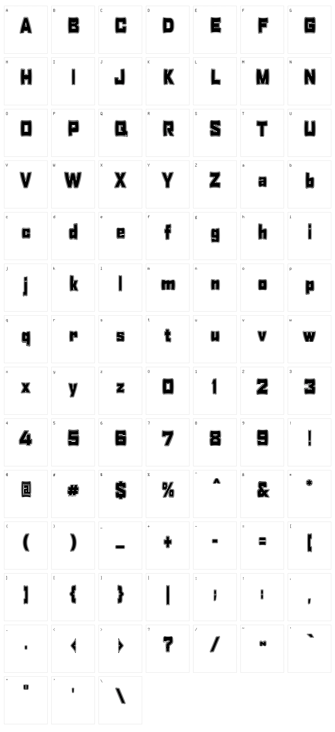 Tabaquera Character Set